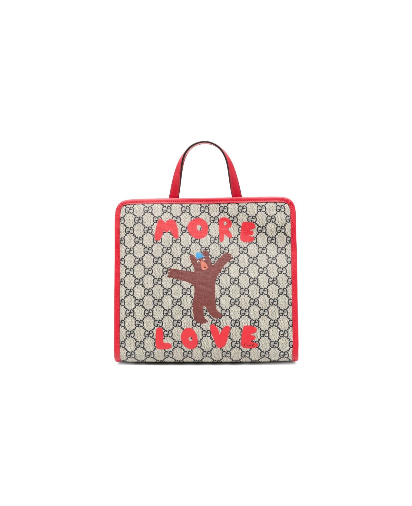 Gucci Kids Beige Bag For Girls With Bear. - Beige