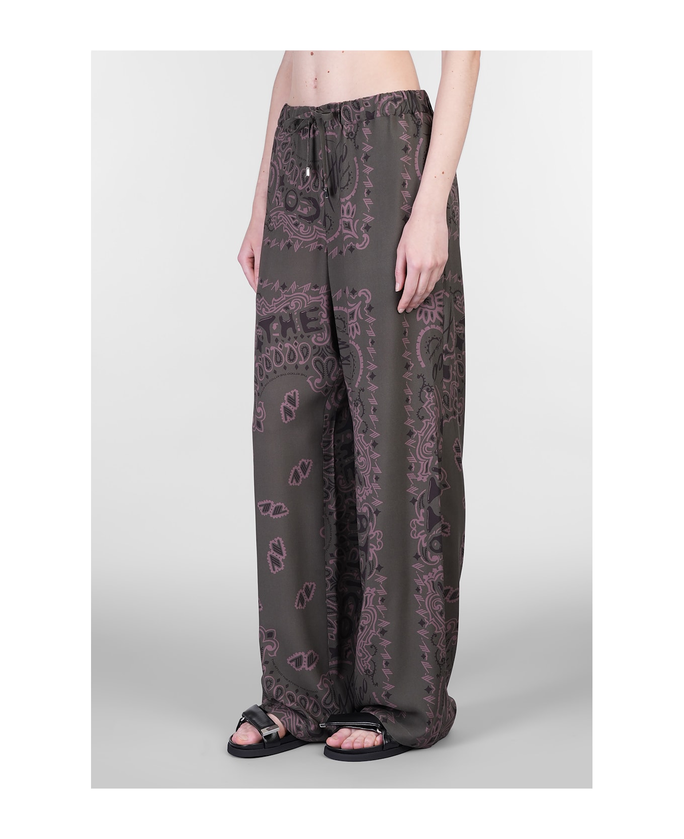 The Attico Pants In Green Viscose - green