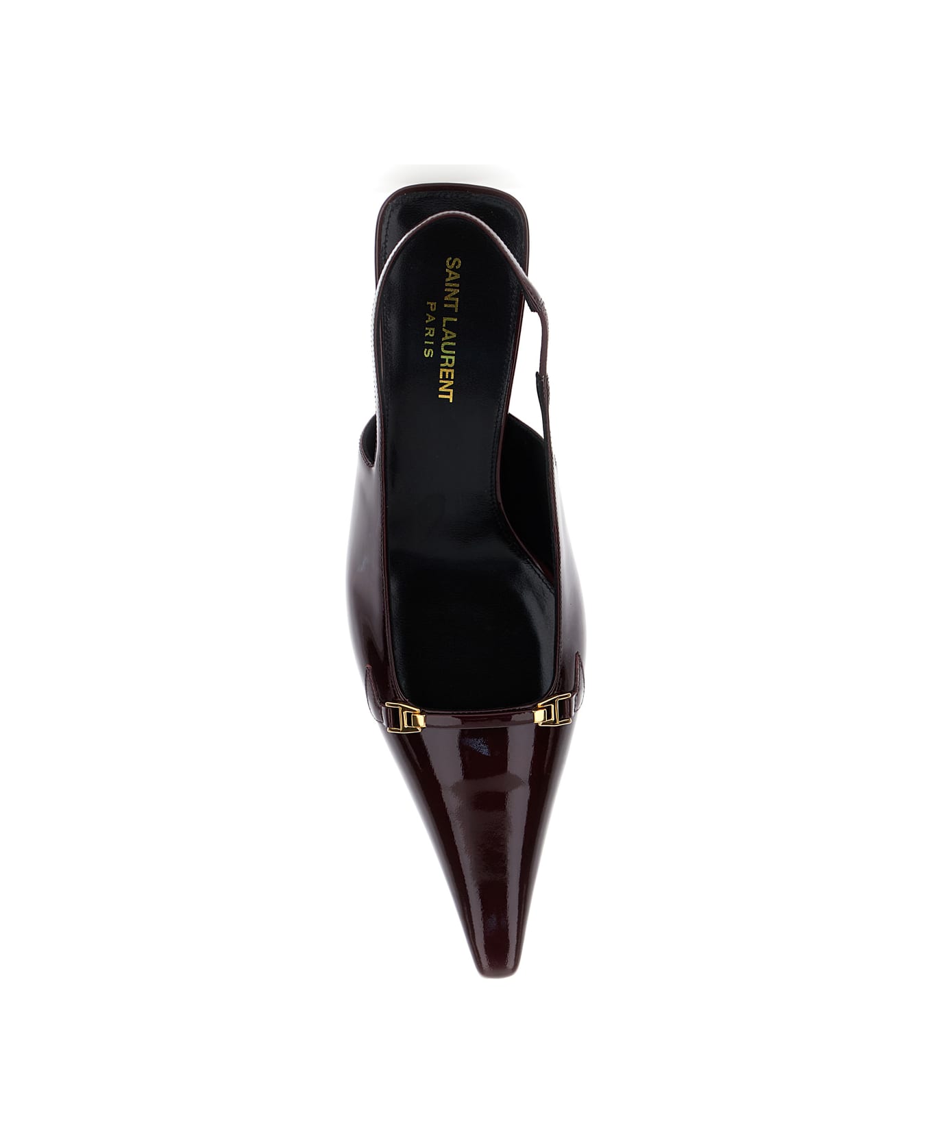 Saint Laurent Carine Slinback Pumps In Patent Leather - Bordeaux