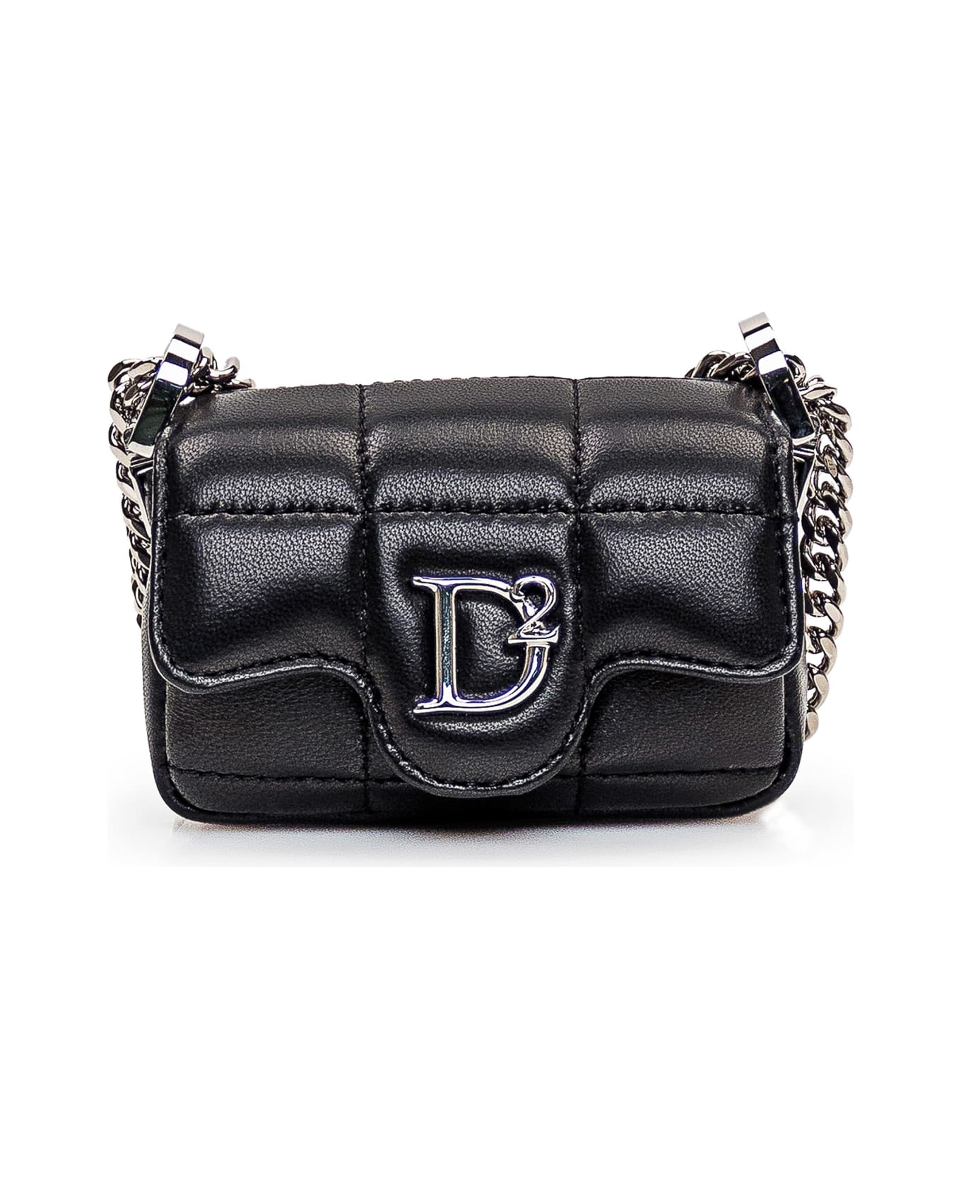 Dsquared2 Leather Shoulder Bag - NERO PALLADIO
