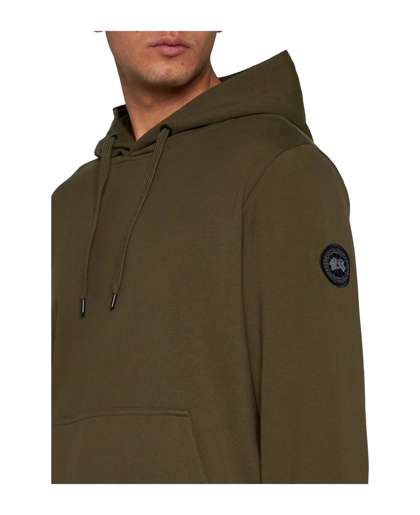Canada Goose Logo-embroidered Drawstring Hoodie - GREEN