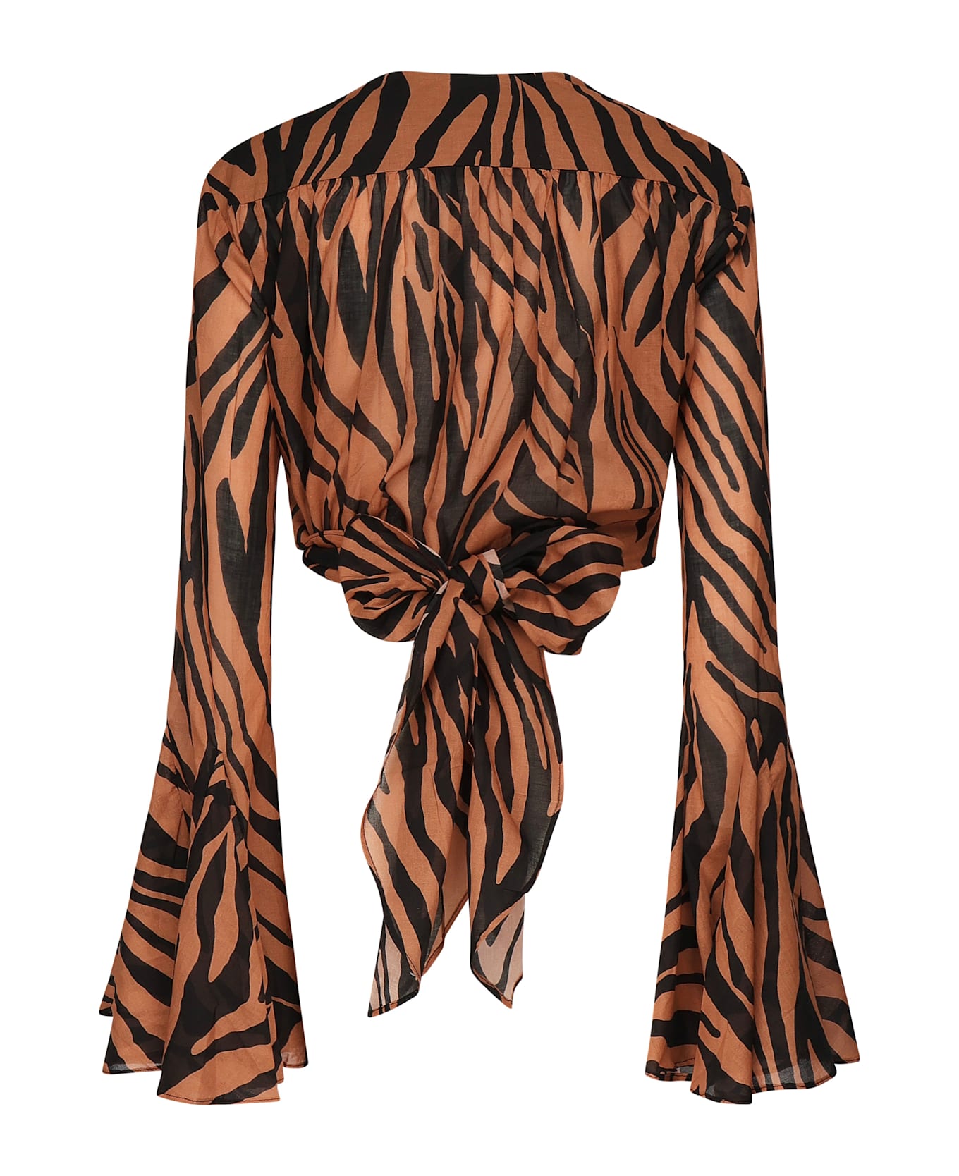 The Andamane Wynn Zebra Print Top - ZEBRA BROWN