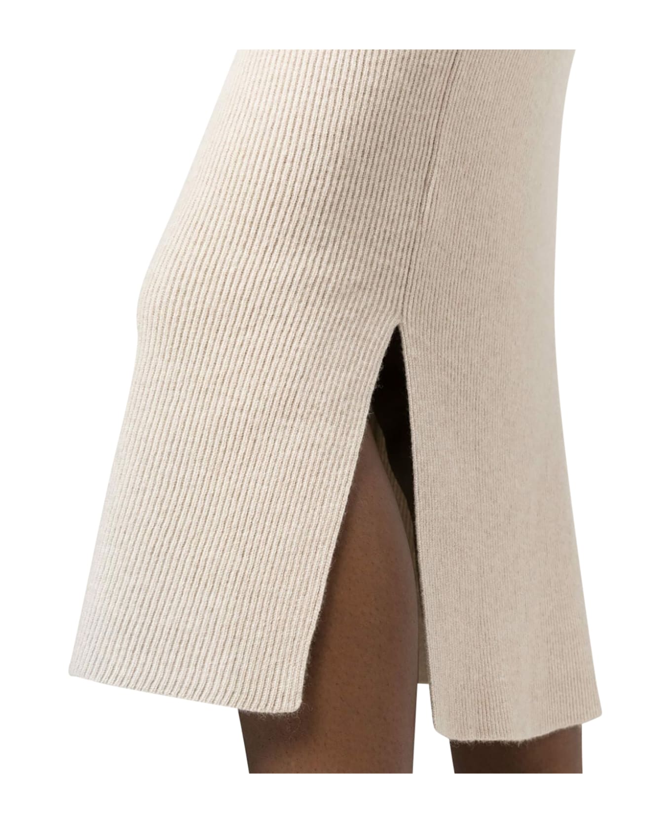 Brunello Cucinelli Ribbed Midi Skirt - Nude & Neutrals