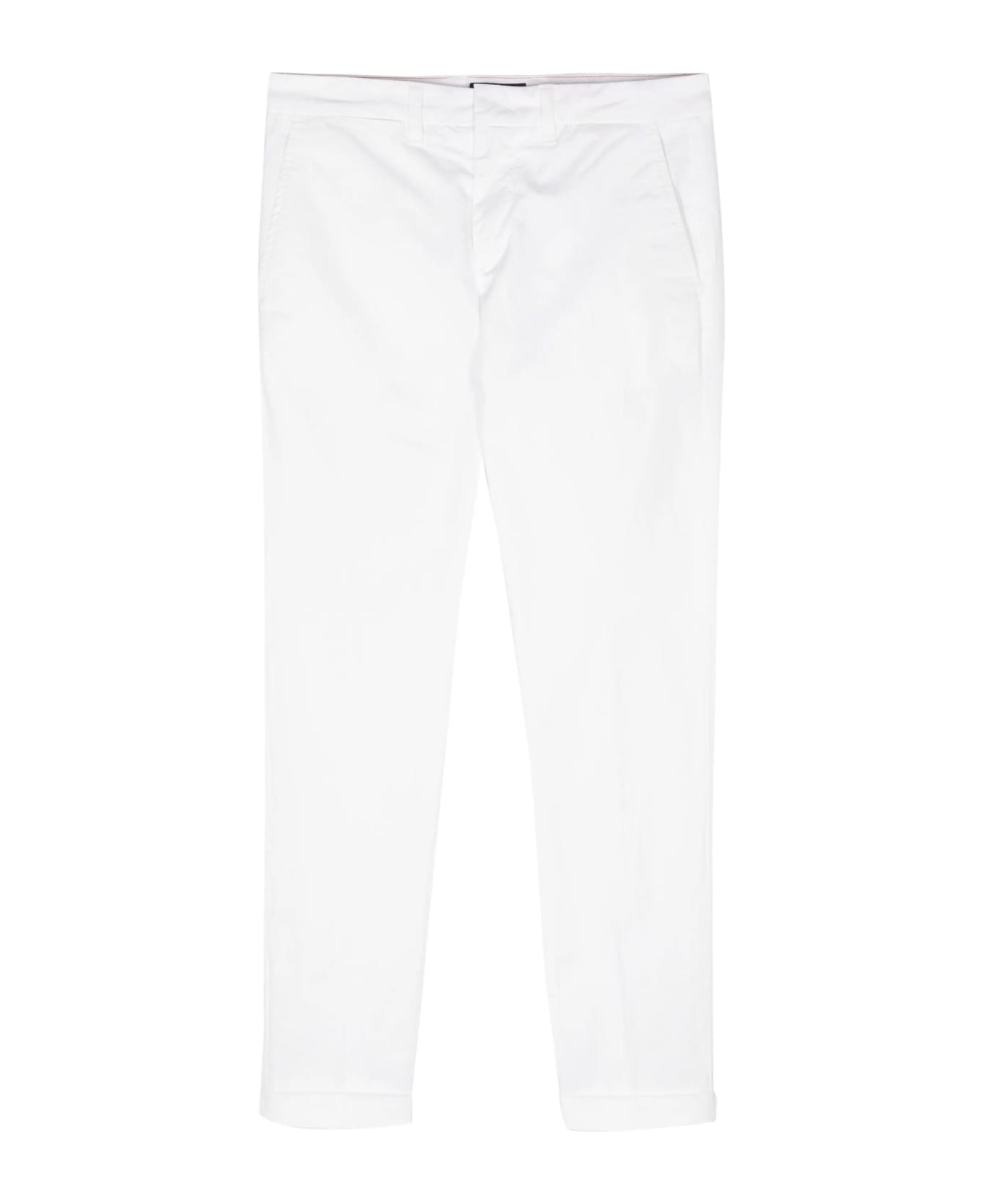Fay White Stretch-cotton Capri Trousers - White ボトムス