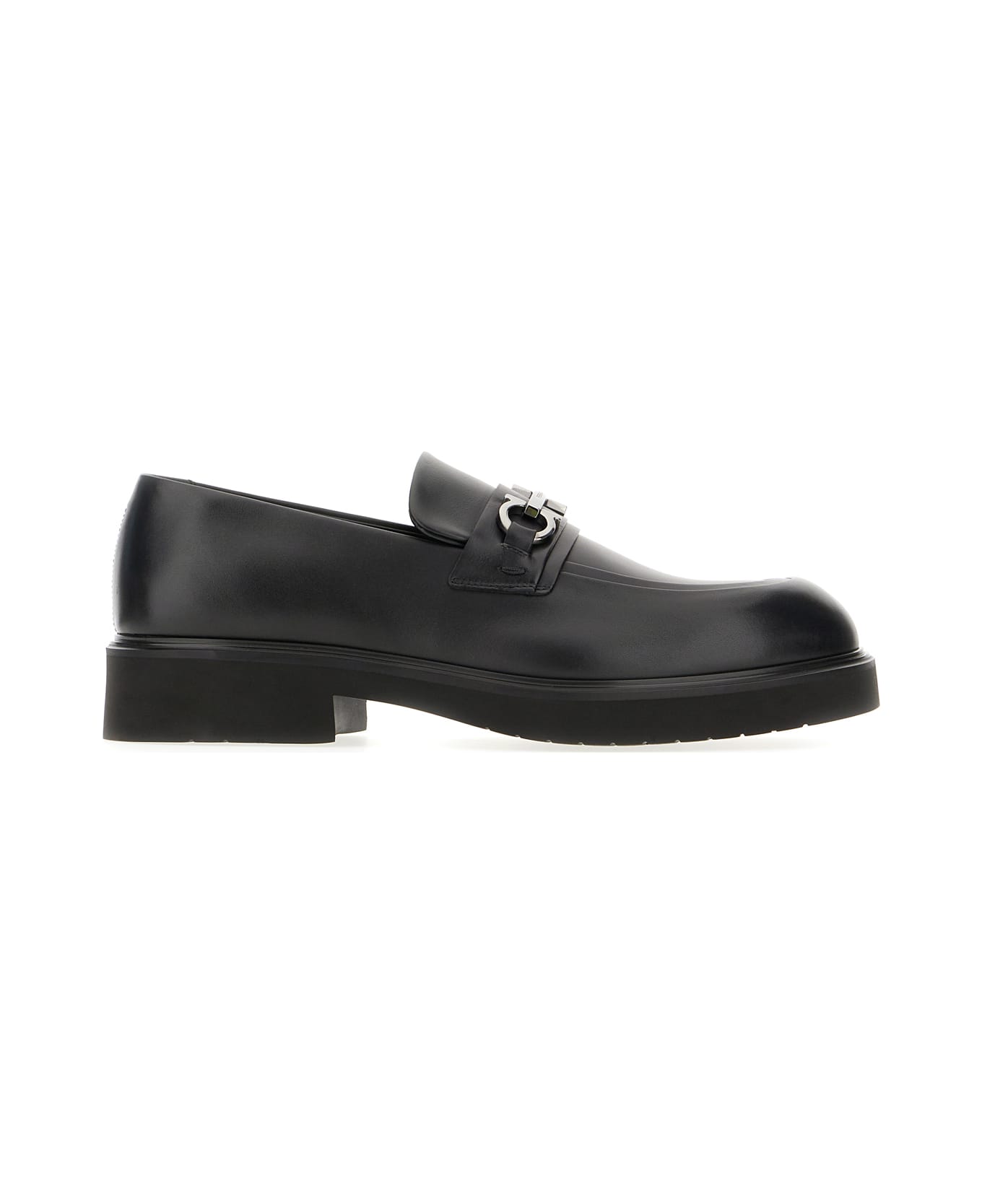 Ferragamo Black Leather Loafers - NERO ローファー＆デッキシューズ