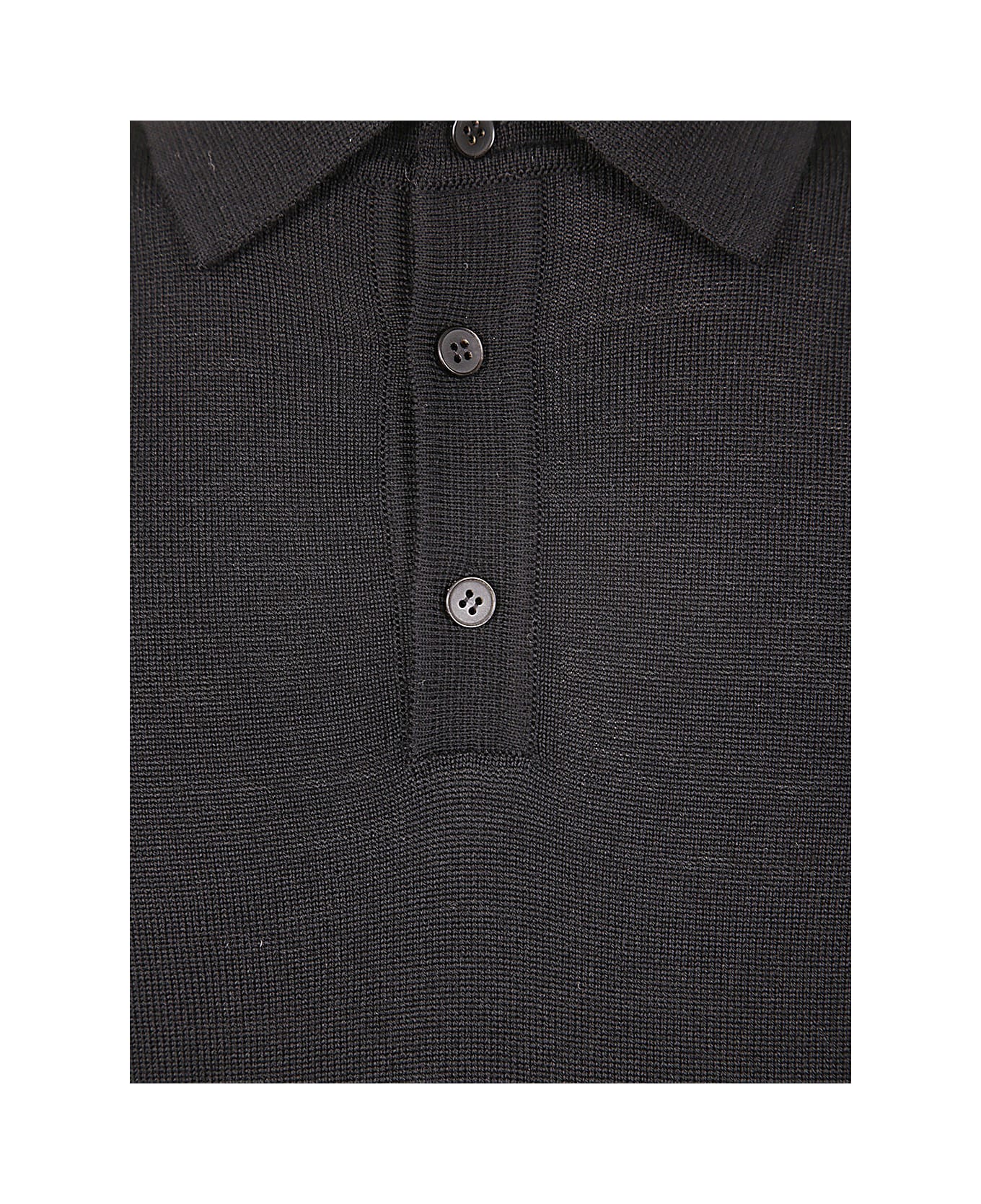 Nuur Long Sleeve Polo - Black