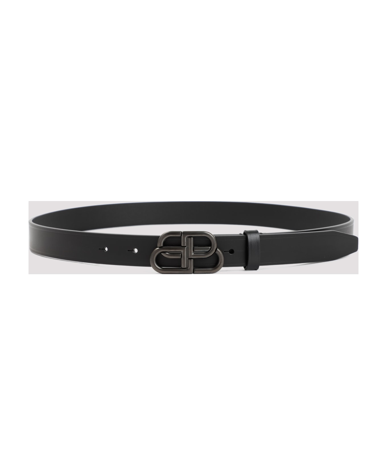 Balenciaga Leather Bb Belt - Black