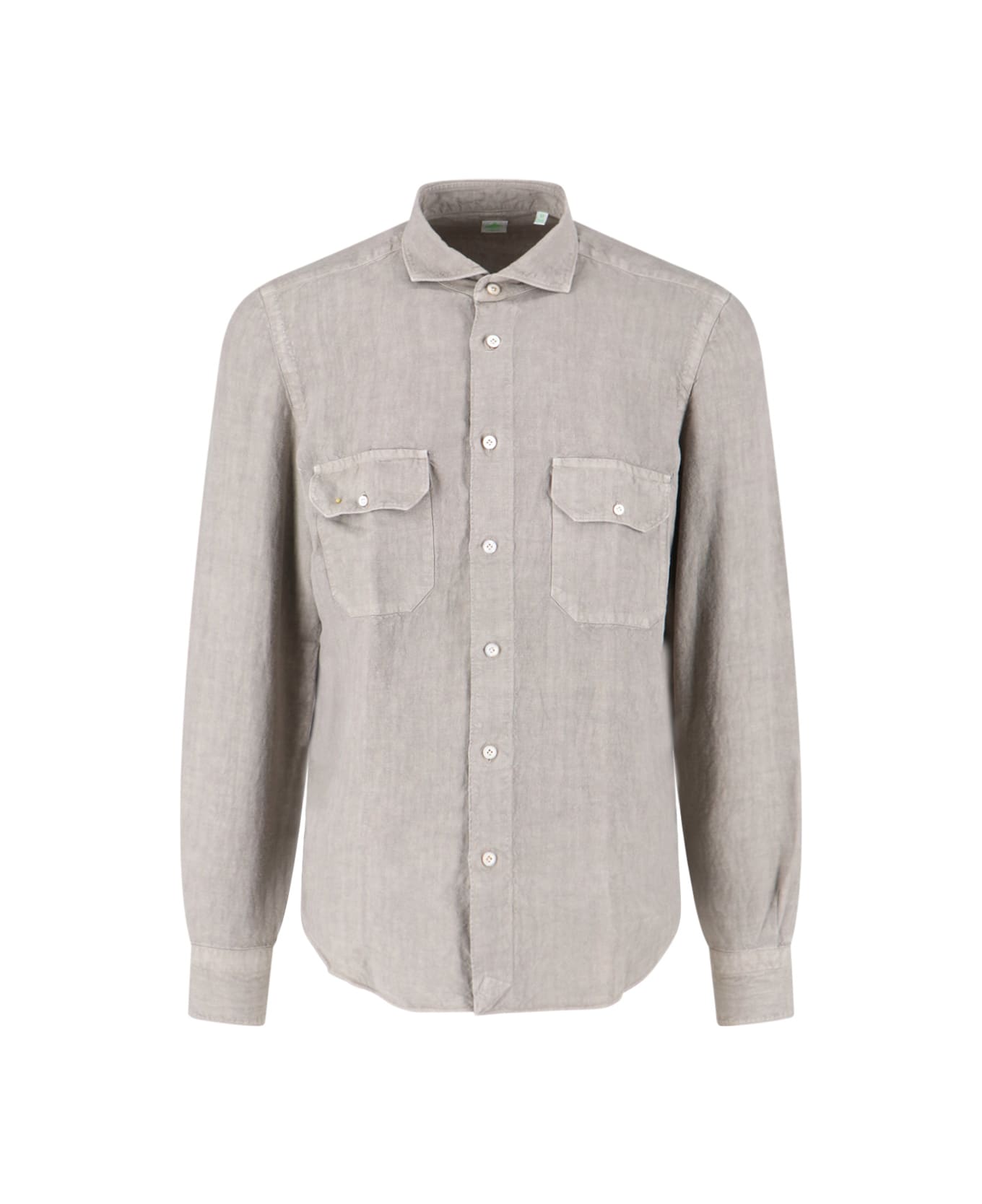 Finamore 
salina
 Linen Sports Shirt - Beige