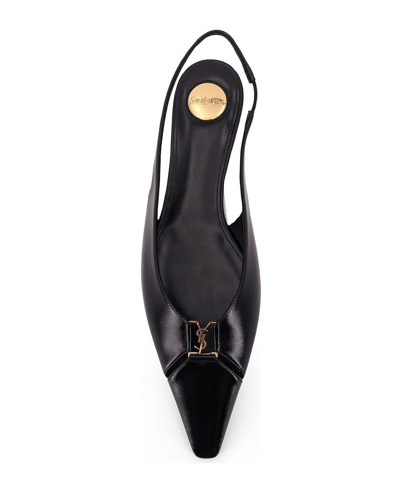 Saint Laurent Babylone 00 Bal Leather Slingback Ballerinas - Black