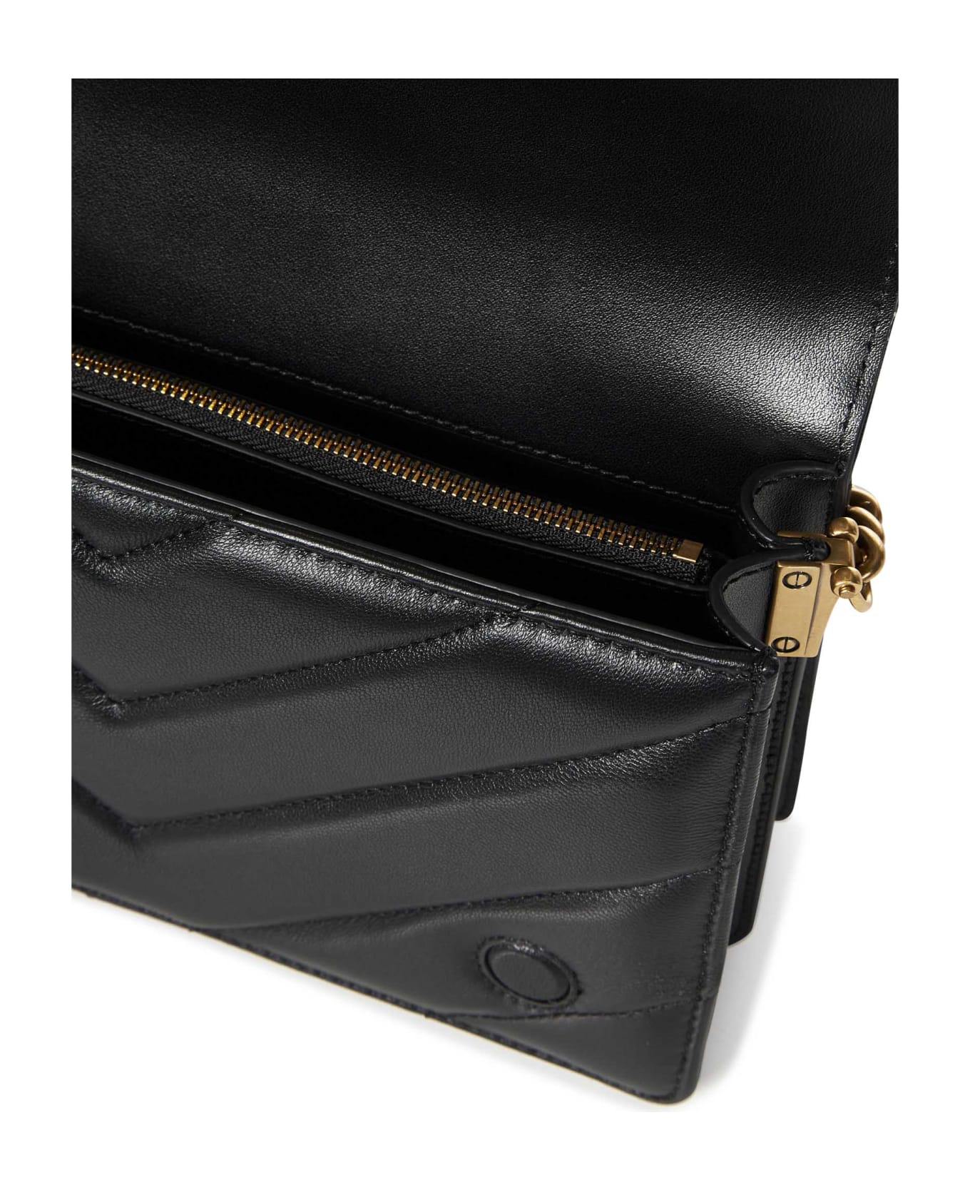 Pinko Classic Love Bag Click Big Chevron Shoulder Bag - Black