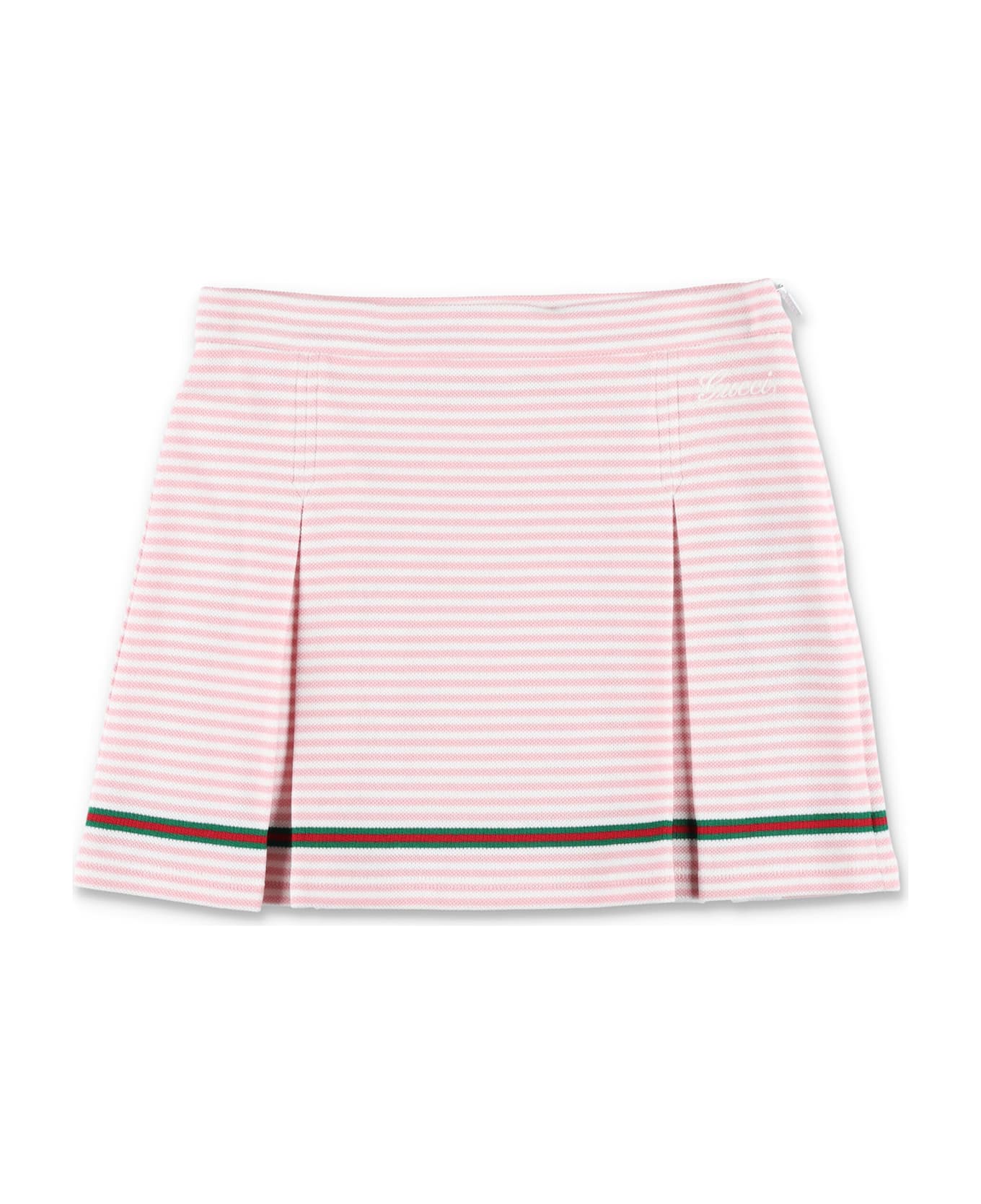 Gucci Kid - Embroidered Skirt - WHITE PINK