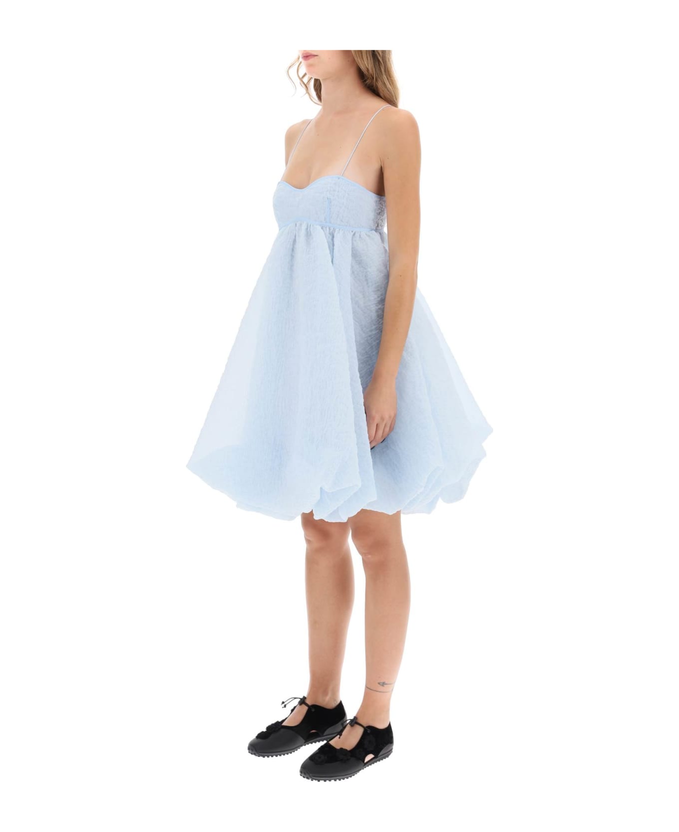 Cecilie Bahnsen Sunni Empire Waist Mini Dress - LIGHT BLUE (Light blue)