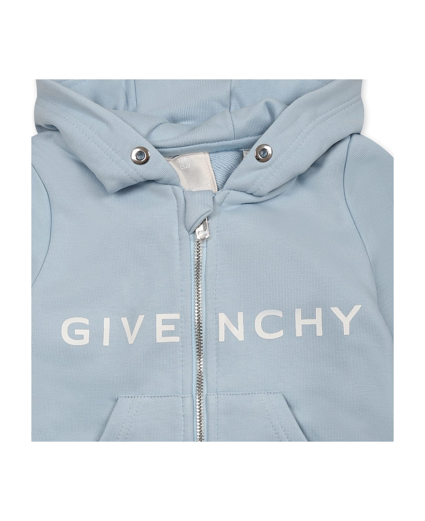 Givenchy Light Blue Sweatshirt For Baby Boy With White Logo - Light Blue