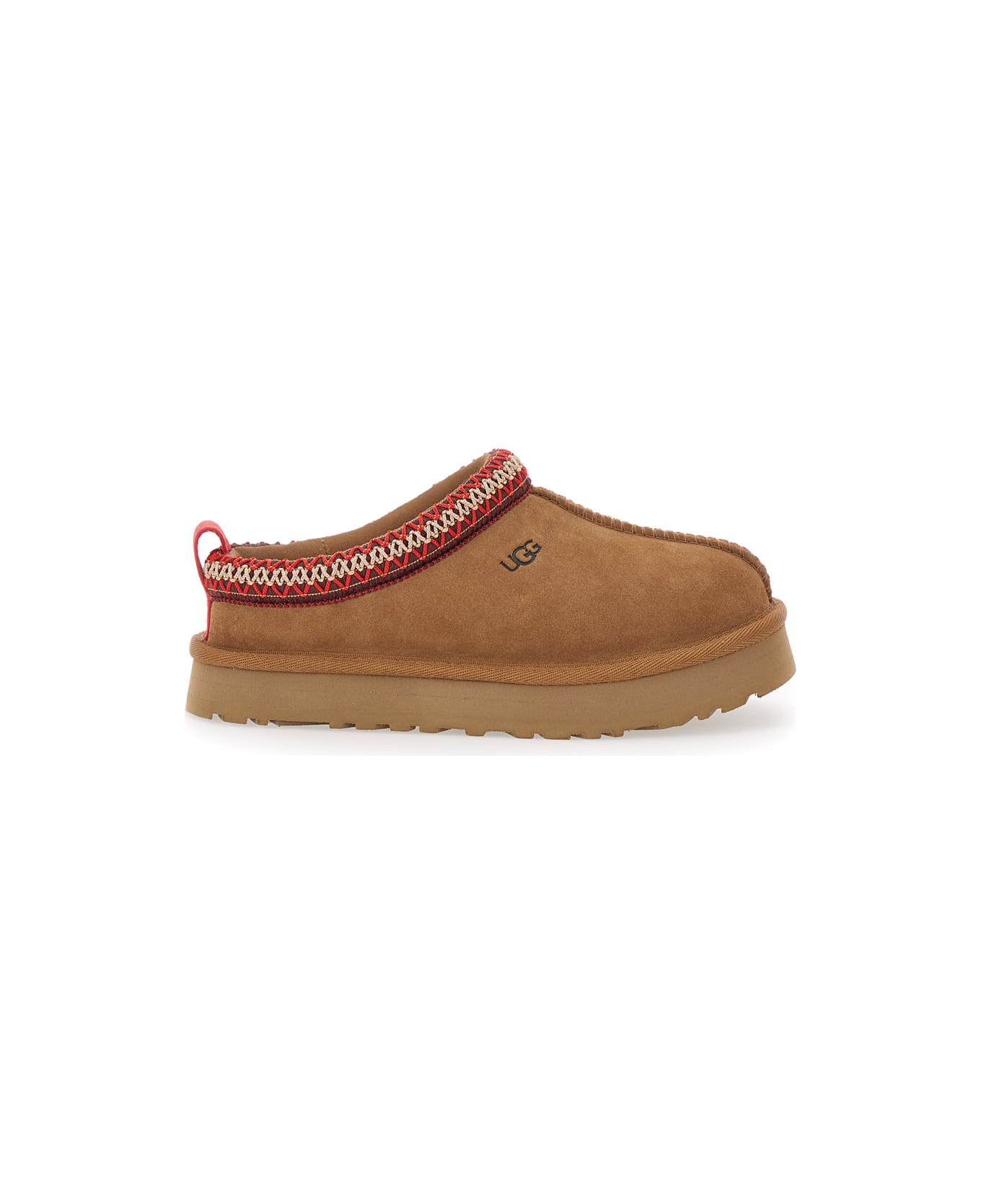 UGG 
tasman
 Beige Mules With Embossed Logo In Suede Girl - Beige