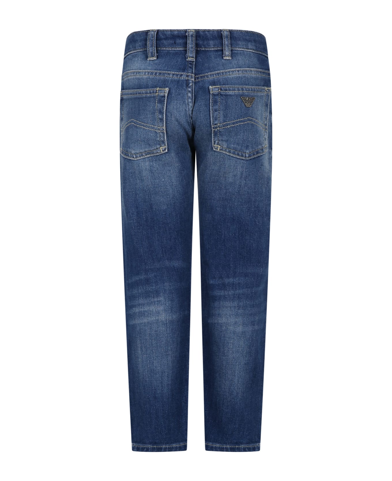Emporio Armani Denim Jeans For Boy With Logo - Denim