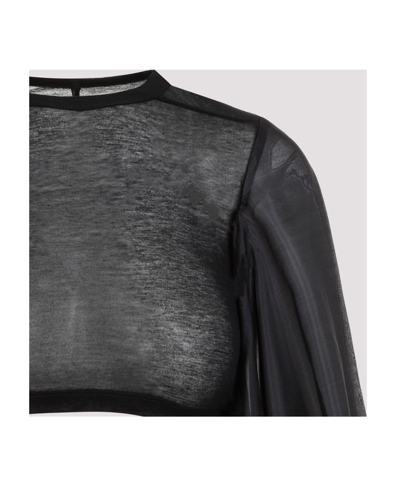 Rick Owens Flag Crop Habotai Top - Black