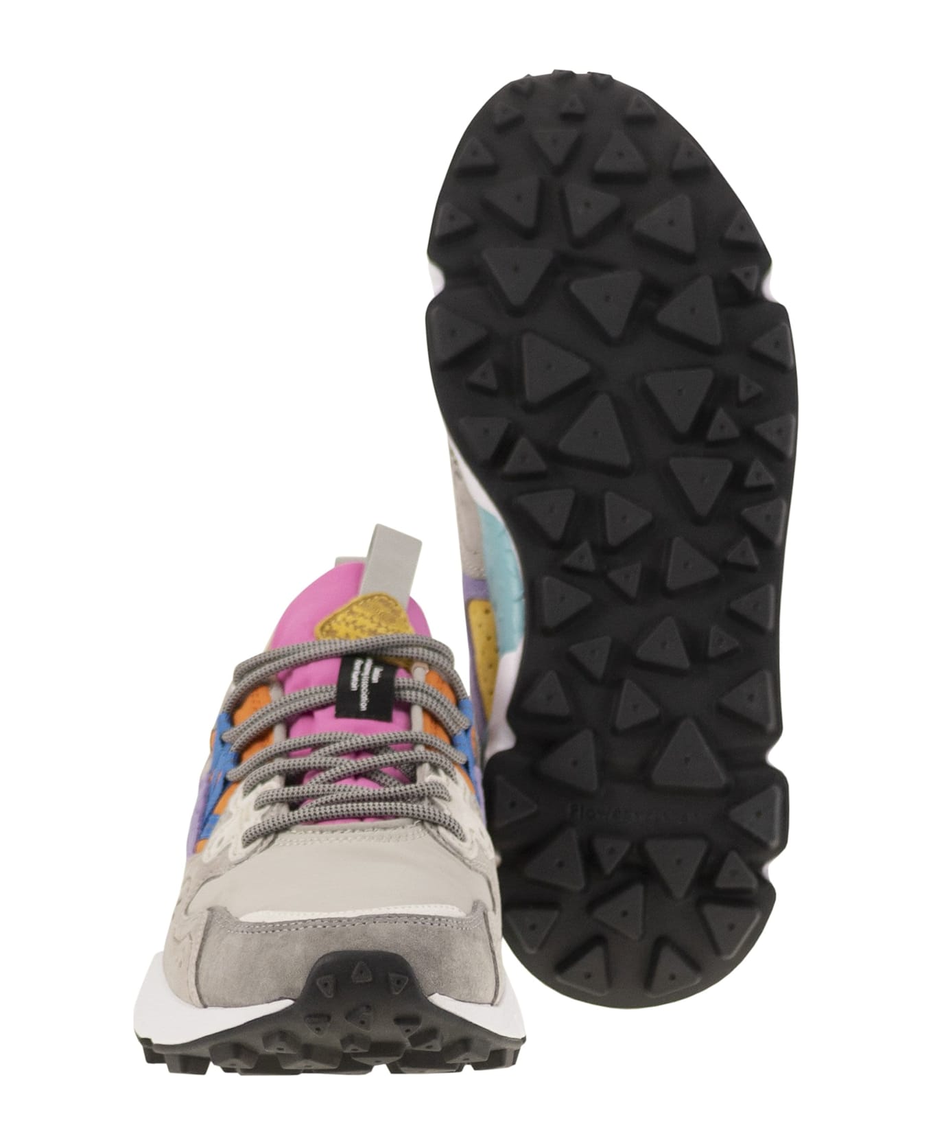 Flower Mountain Yamano 3 - Sneakers In Suede And Technical Fabric - Grey