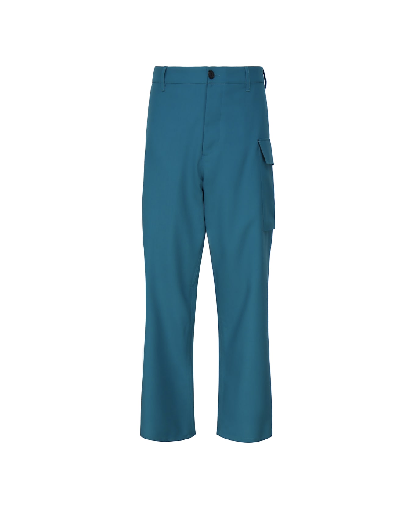 Marni Cool Wool Trousers With Cargo Pockets - Petrol blue ボトムス