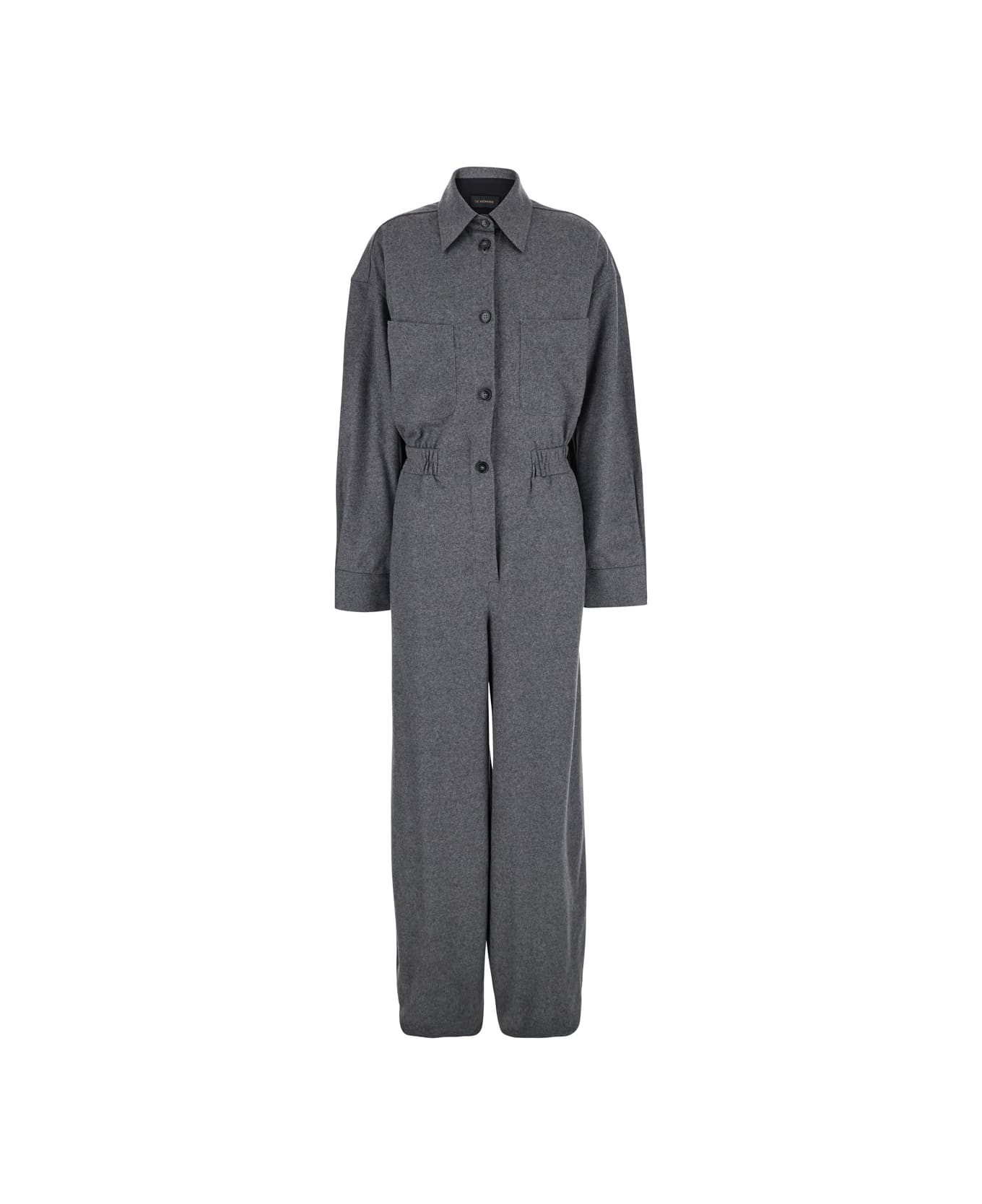 The Andamane 'tania' Grey Jumpsuit With Pleated Details In Wool Woman - Grey