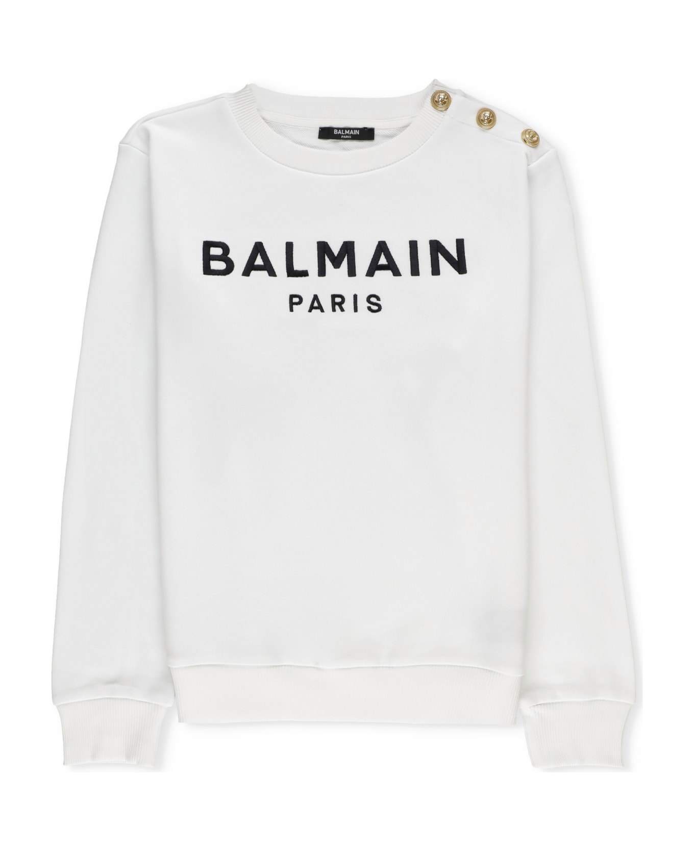 Balmain Sweatshirt With Logo - Balmain Long Sleeve Crew-neck Sweater
