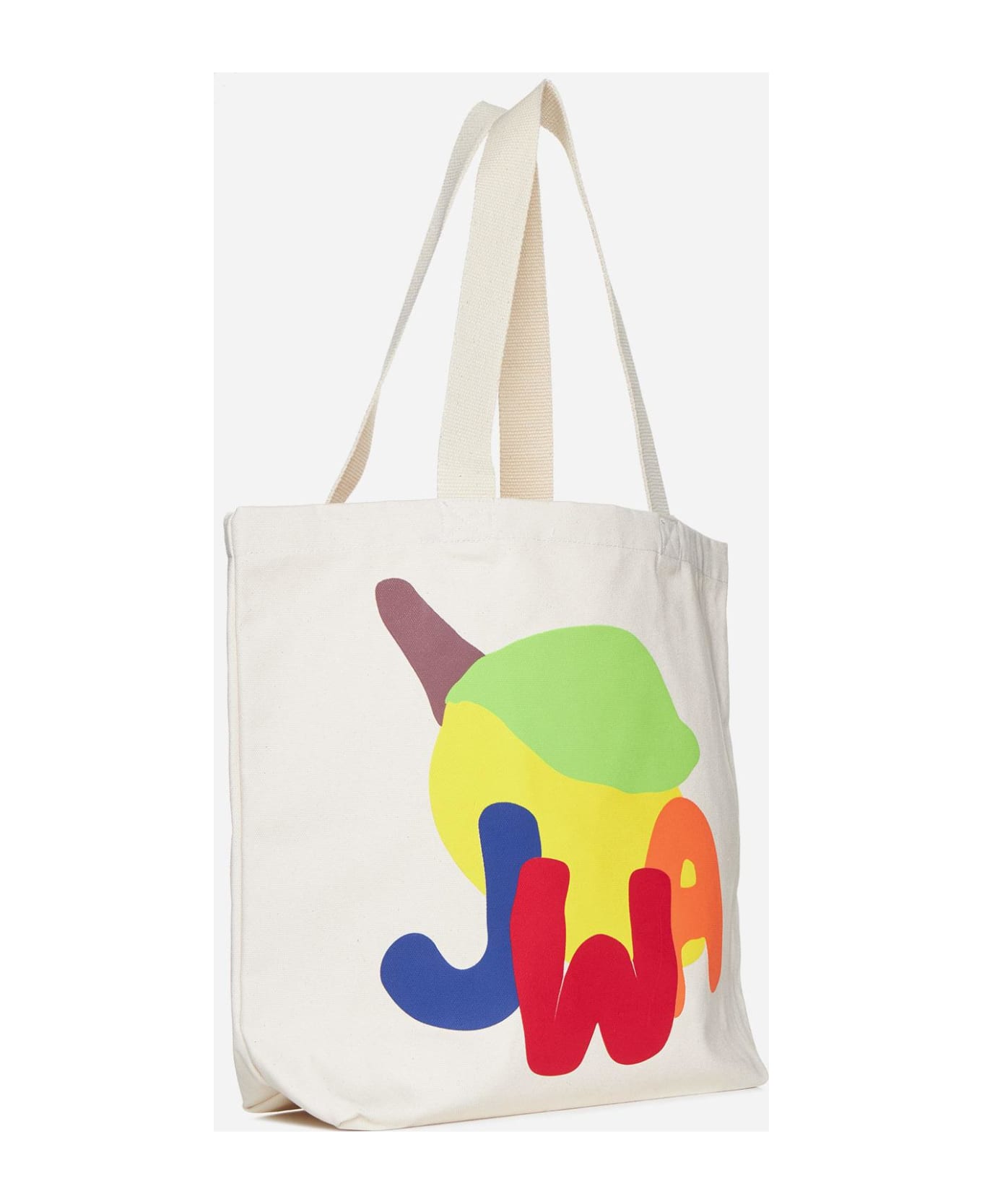 J.W. Anderson Logo Print Canvas Tote Bag - NATURAL