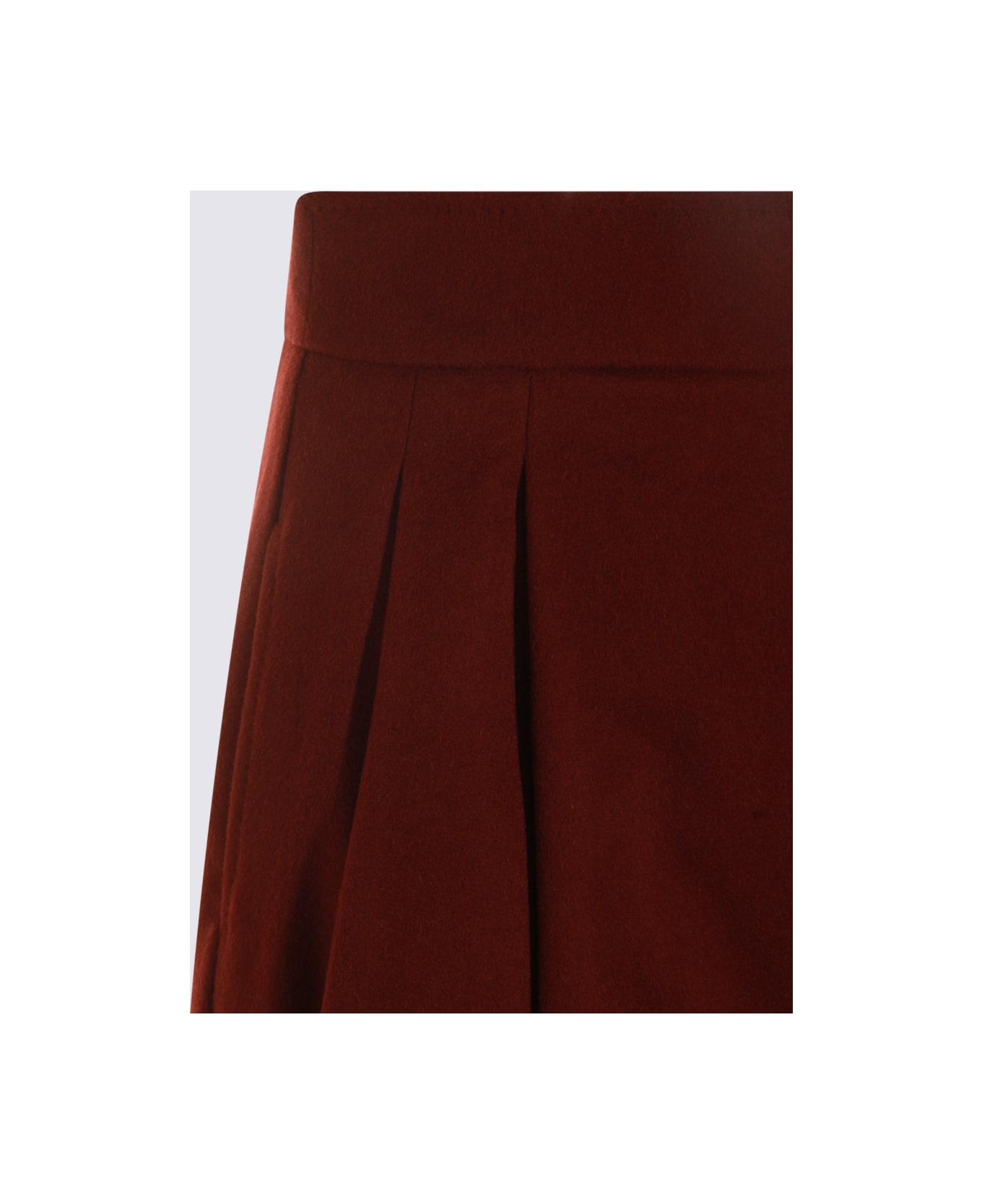 Max Mara Cherry Wool Zattera Skirt - CILIEGIA