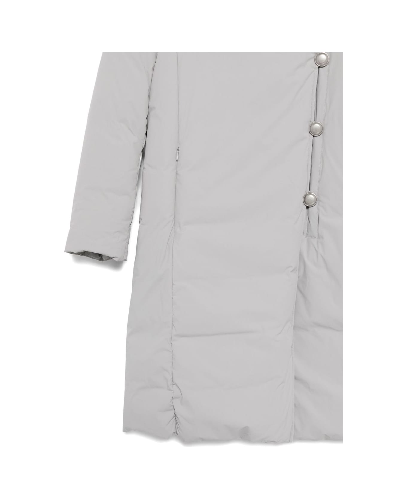 Emporio Armani Nylon Midi Down Jacket - Silver