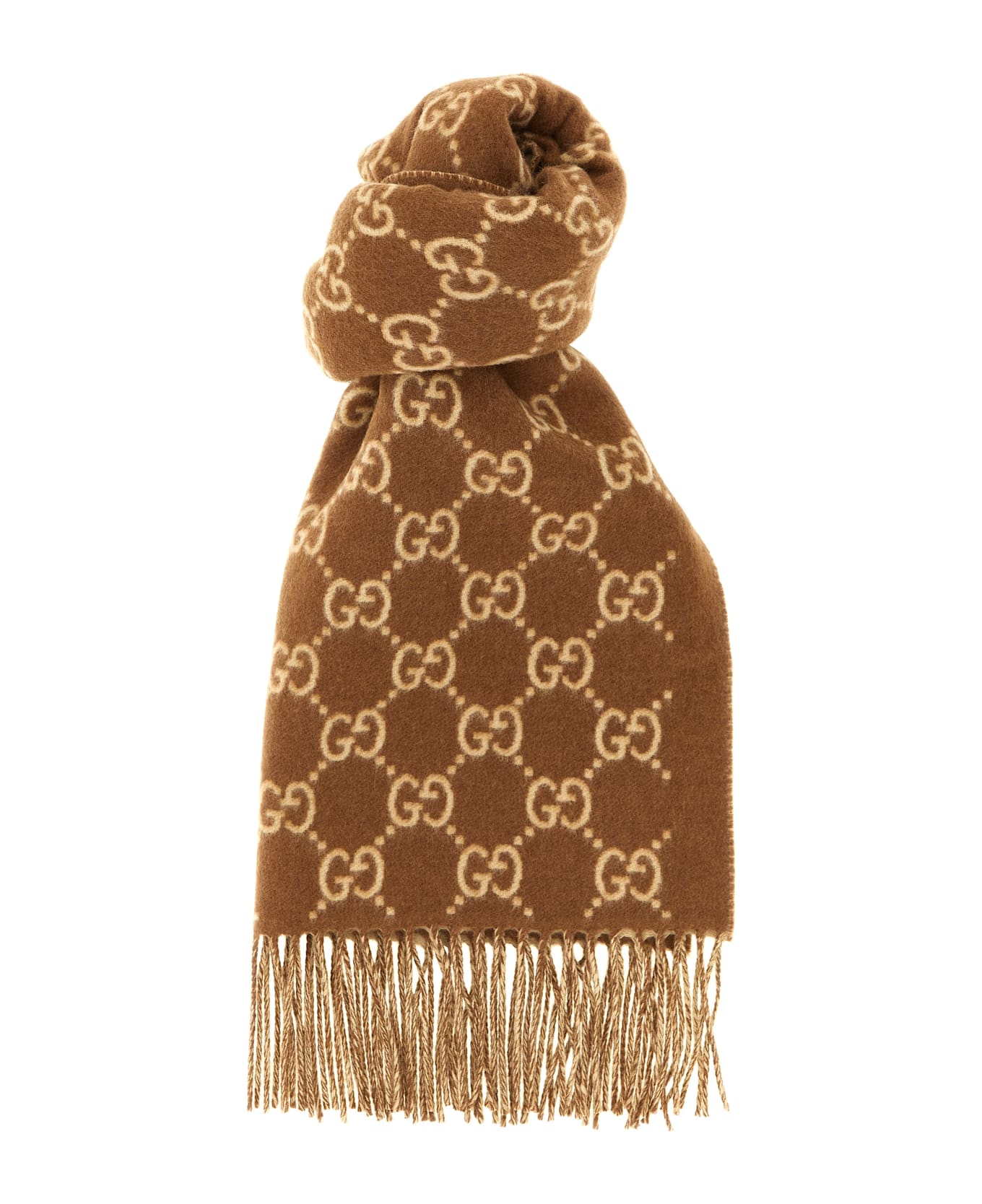 Gucci Gg Cashmere Scarf - Beige