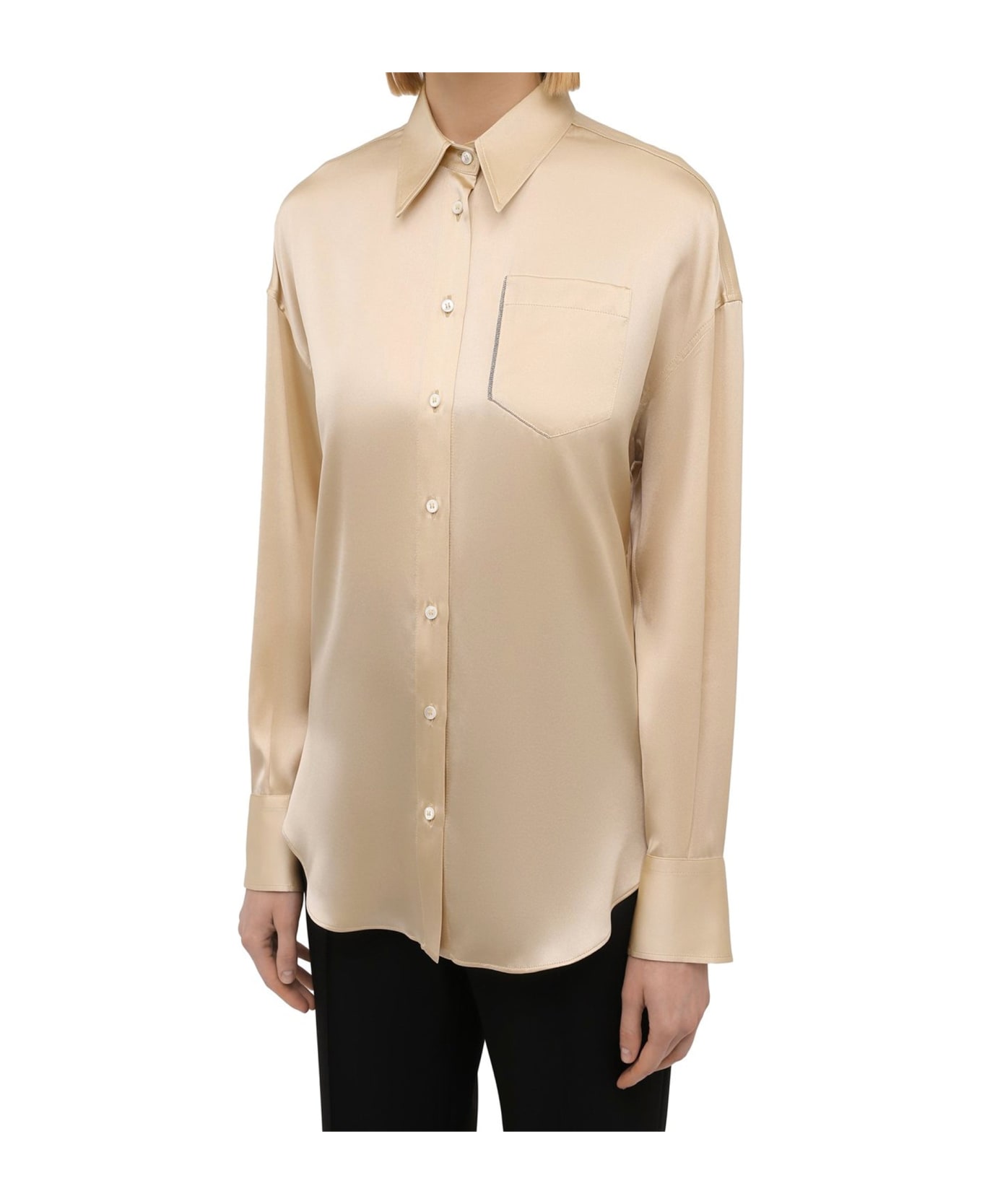 Brunello Cucinelli Silk Shirt - Gold