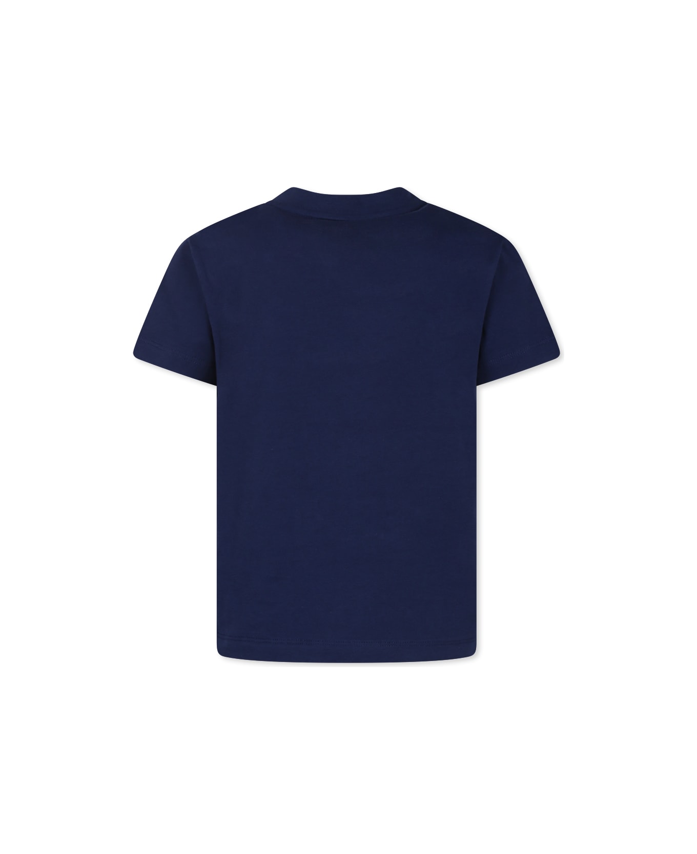 Fendi Blue T-shirt For Kids With Logo - Blue