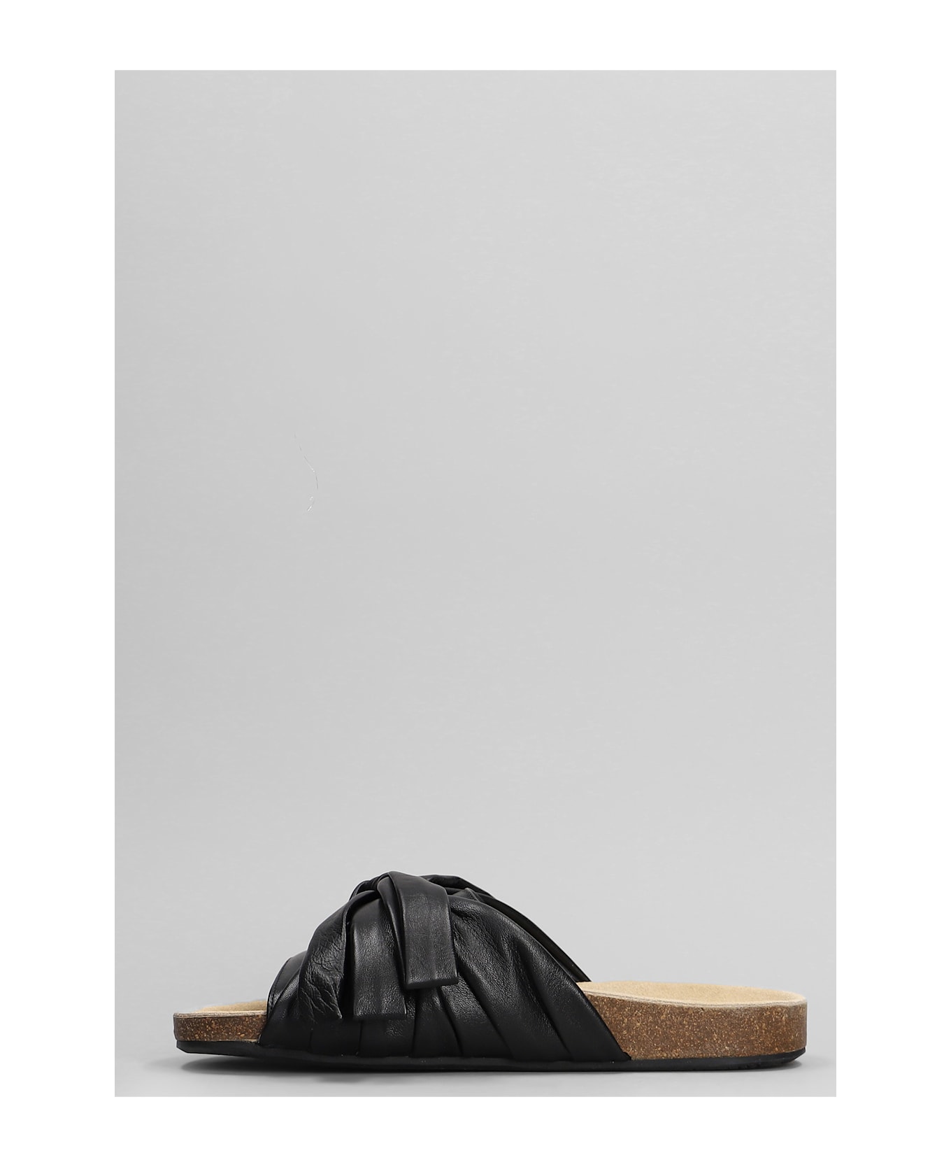 J.W. Anderson Flats In Black Leather - black