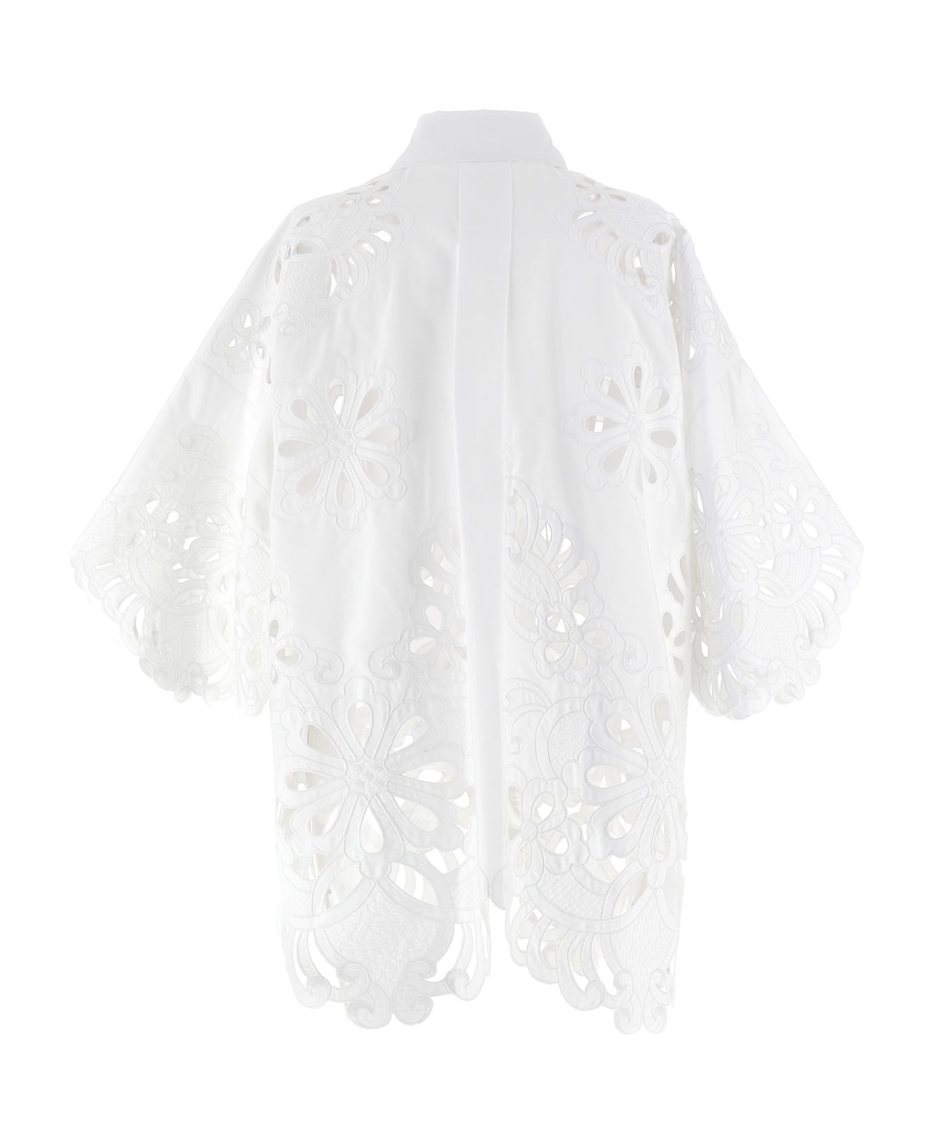 Dolce & Gabbana Cut-out Embroidery Shirt - White