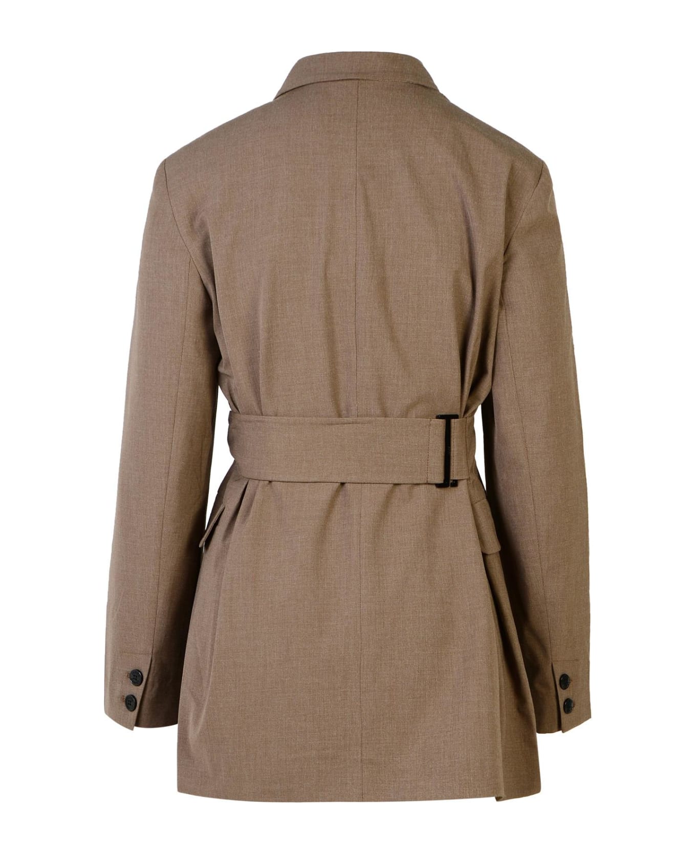 Ganni Shiitake Viscose Blend Blazer - Shitake