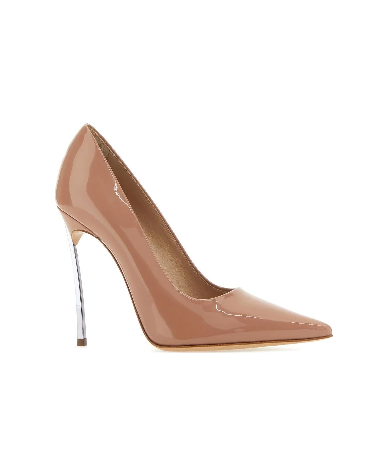 Casadei Antiqued Pink Leather Blade Tiffany Pumps
