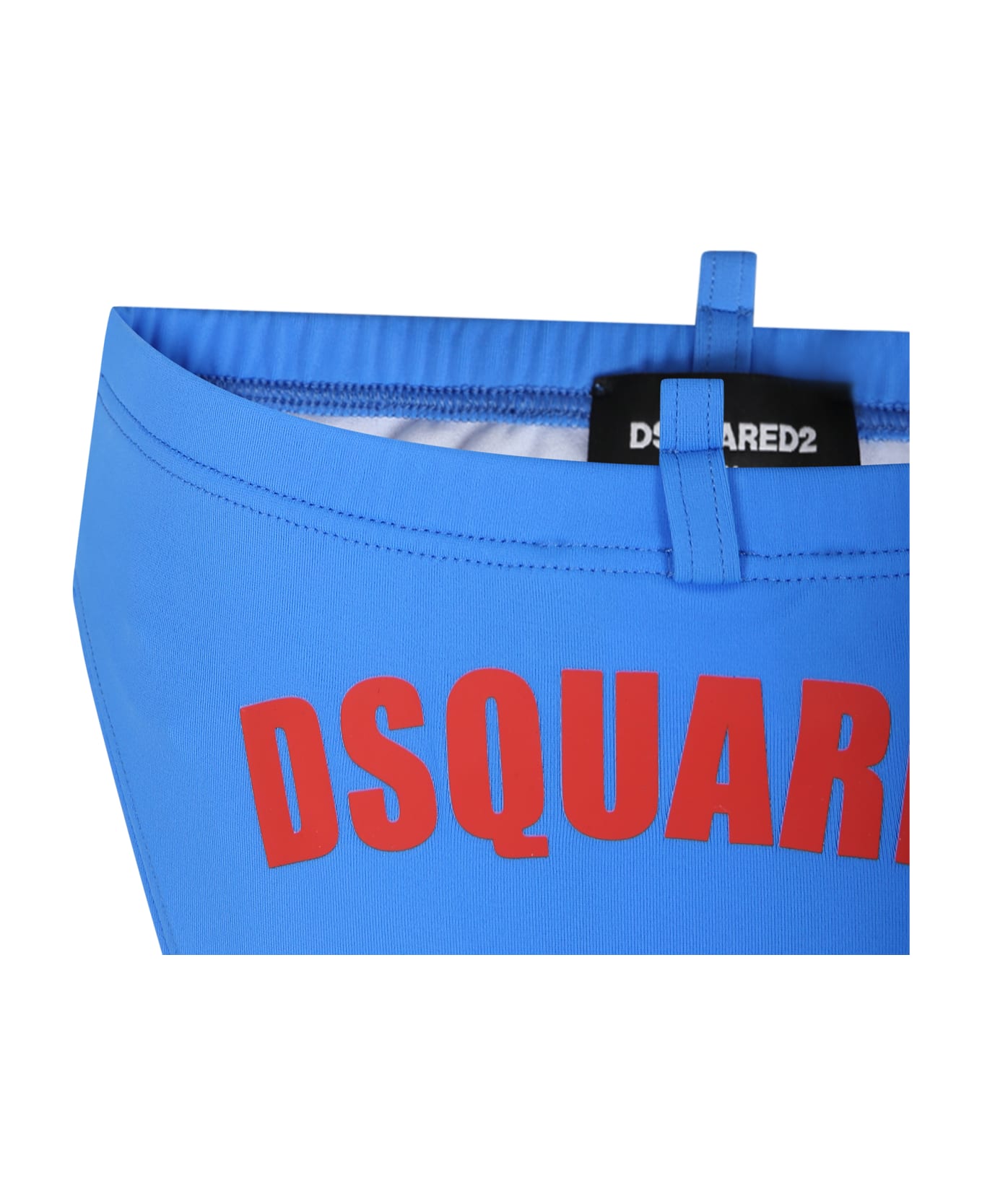 Dsquared2 Light Blue Swim Briefs For Boy With Logo - Light Blue