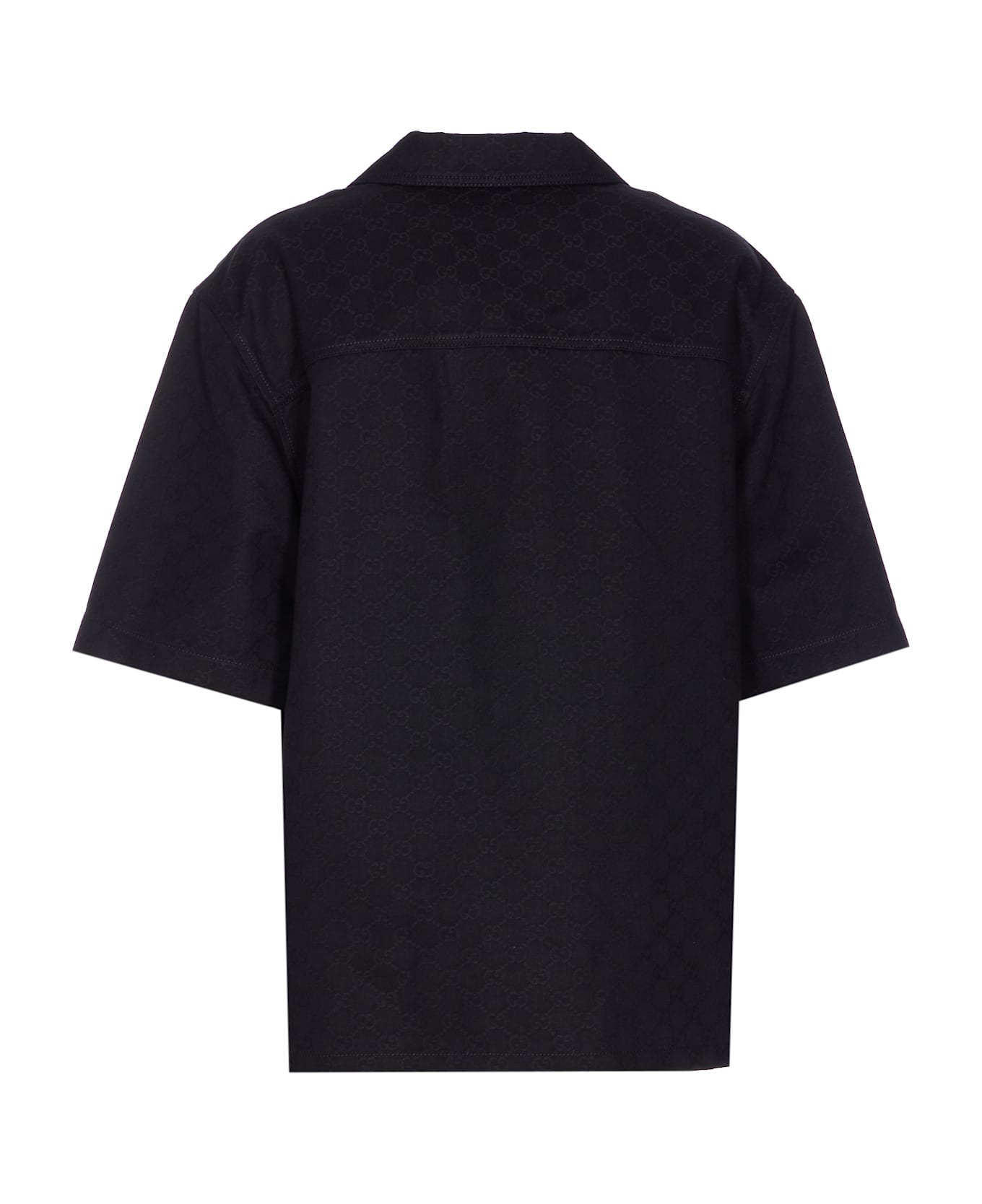 Gucci Gg Jacquard Denim Shirt - Black