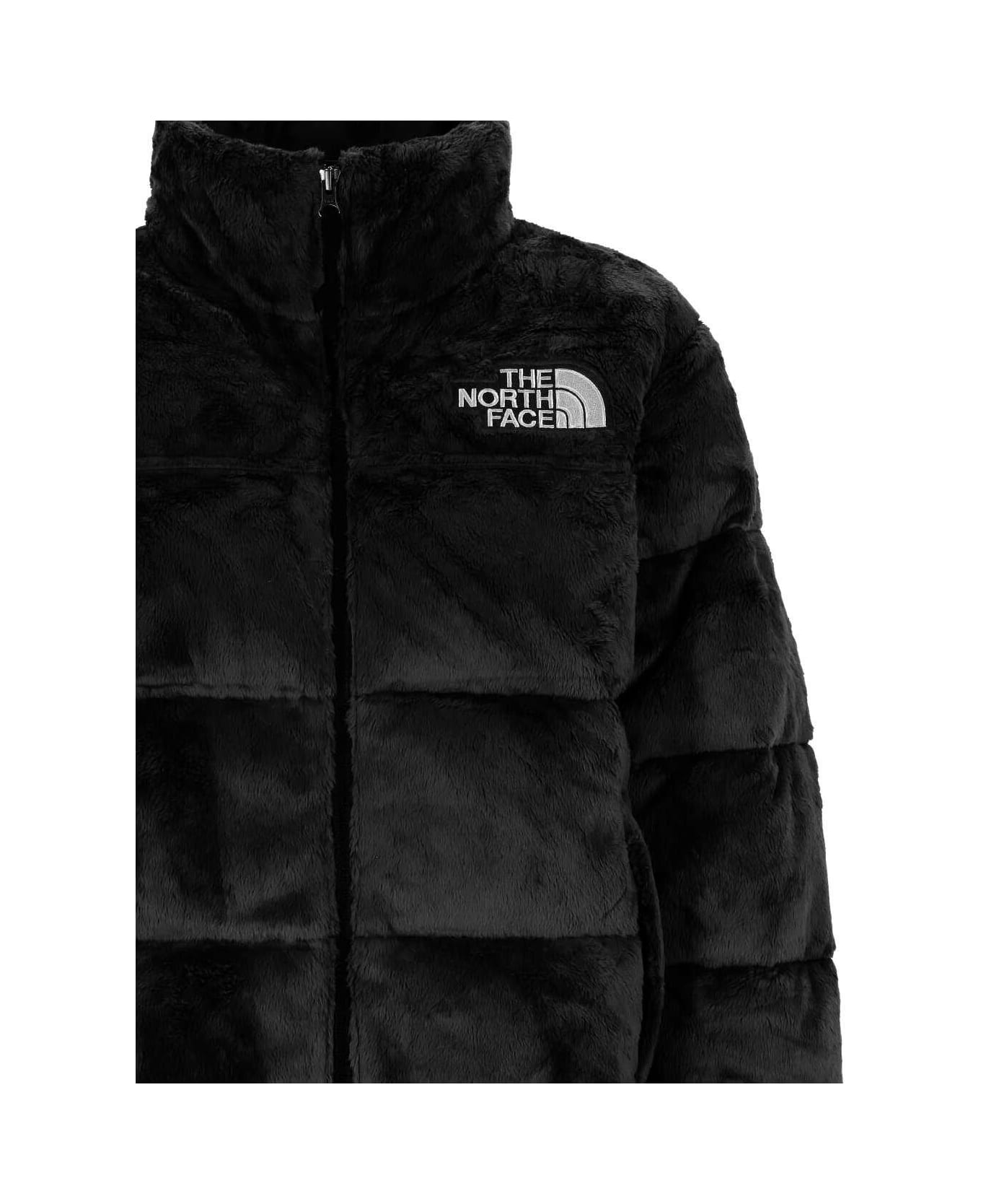 The North Face Logo Embroidered Funnel-neck Jacket - Black