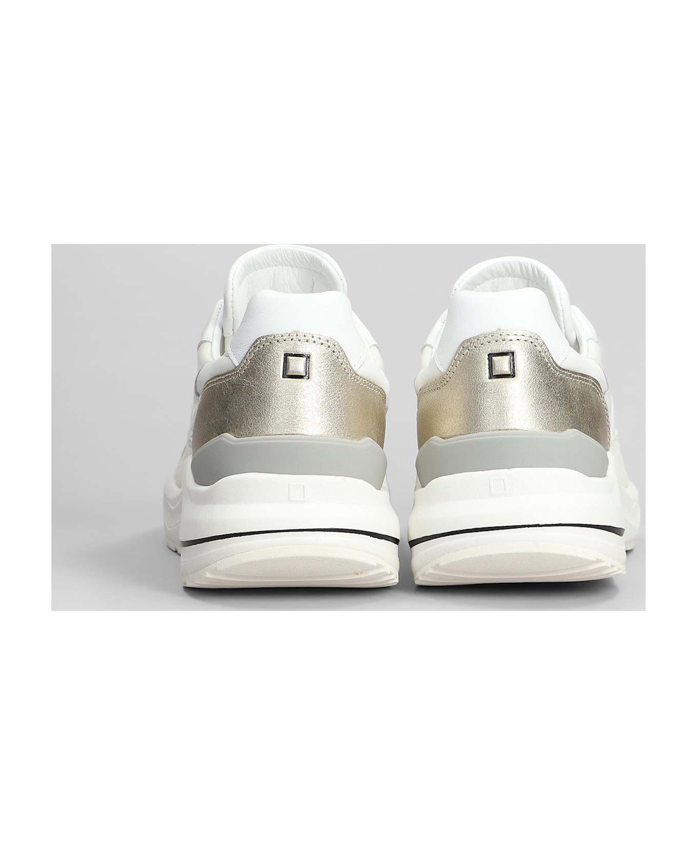 D.A.T.E. Fuga Sneakers In White Suede And Leather - white