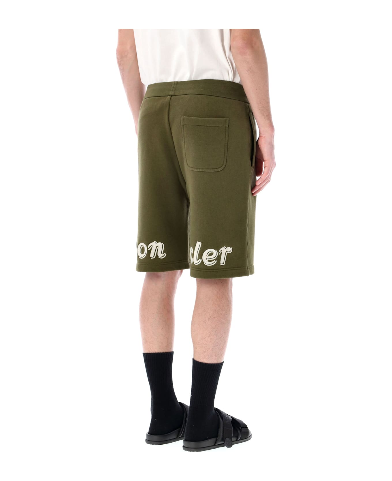 Moncler Genius Cotton Shorts - OLIVE GREEN