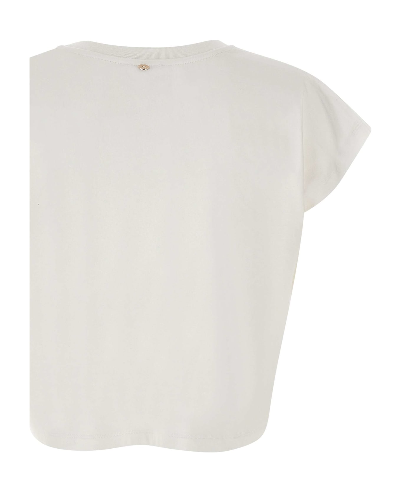 Liu-Jo 'moda' Cotton T-shirt - Bianco Chain