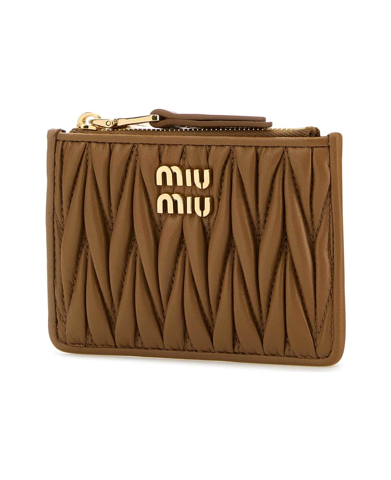 Miu Miu Caramel Nappa Leather Card Holder - CARAMEL