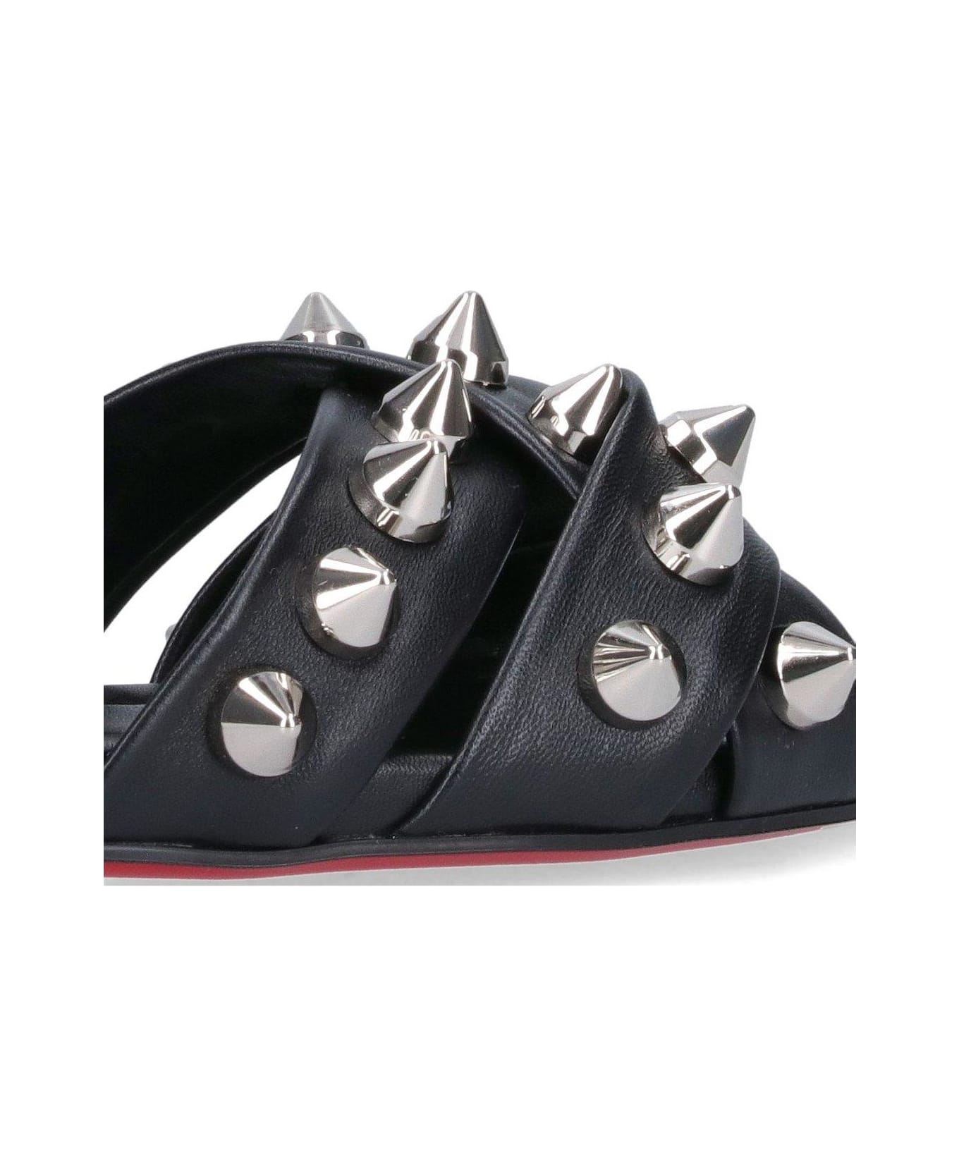Christian Louboutin Stud Embellished Open Toe Sandals - Black