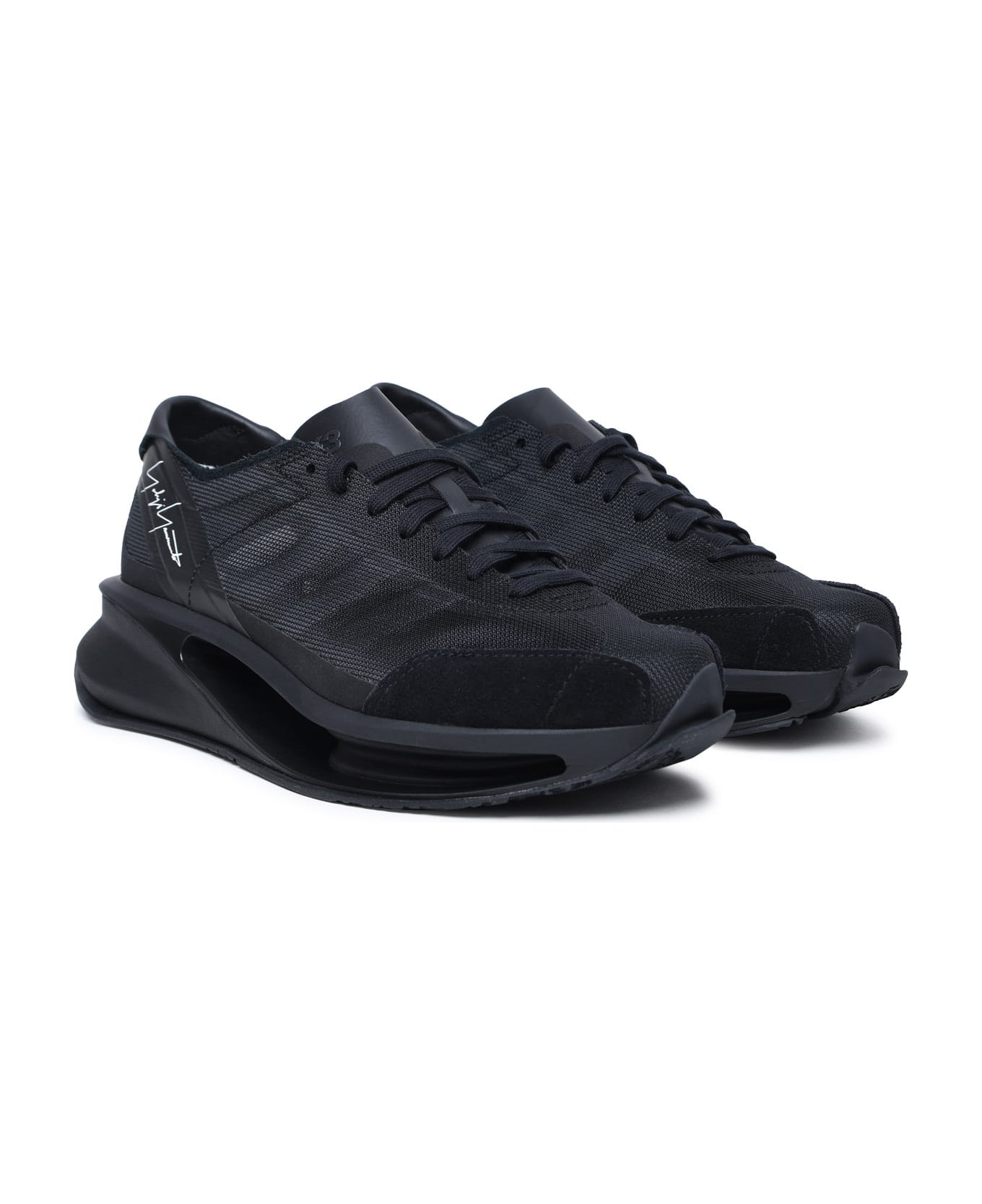 Y-3 's-gendo Run' Black Leather Mix Sneakers - Black
