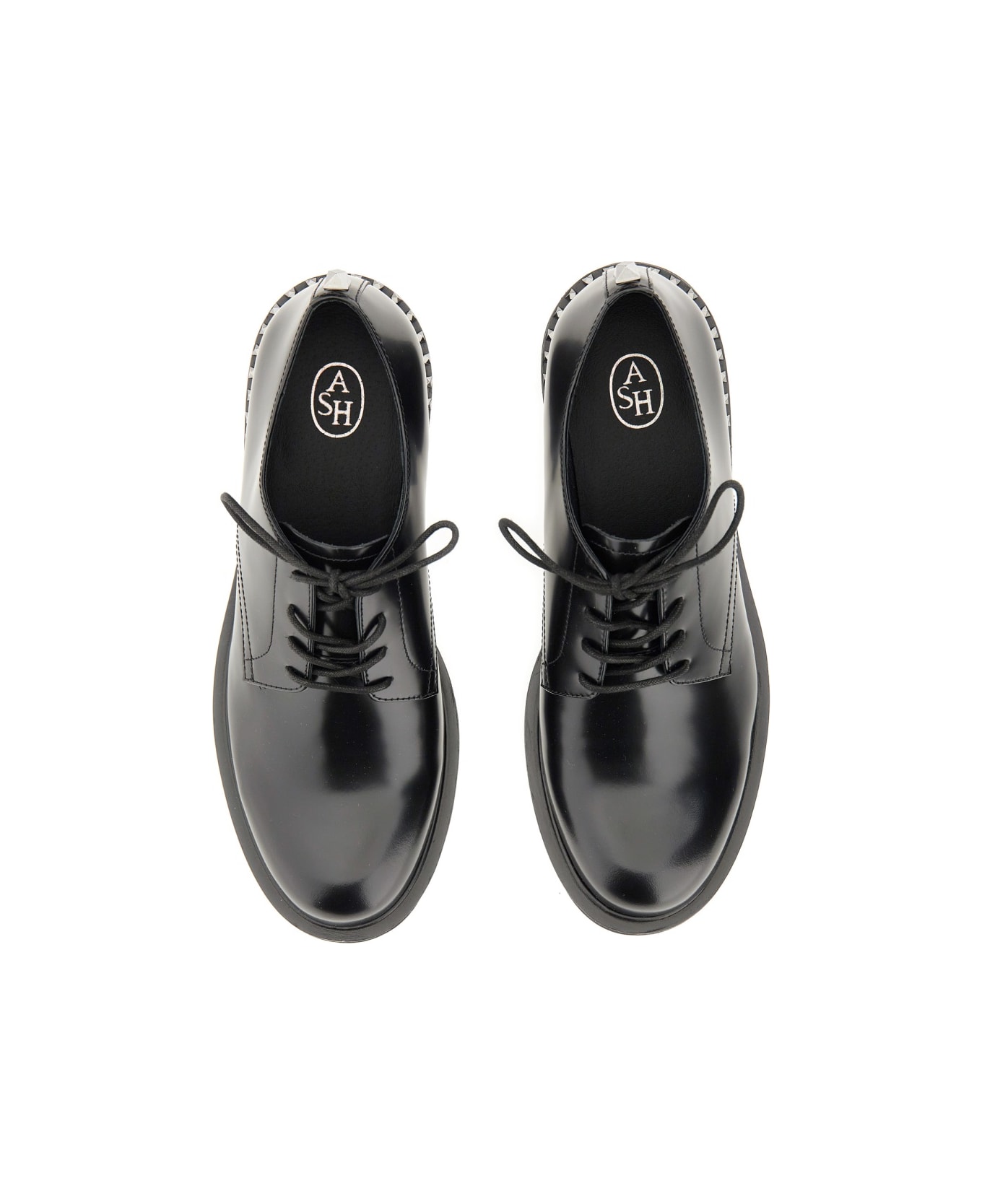 Ash Lace-up With Studs - BLACK ハイヒール