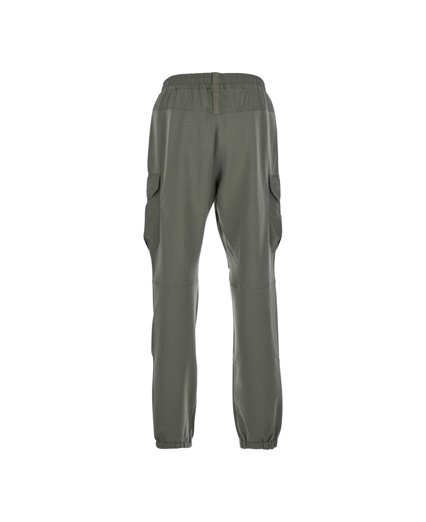 Parajumpers 'kennet' Green Pants With Logo Patch On The Side And Elastic Drawstring Waist In Cotton Stretch Man - Green
