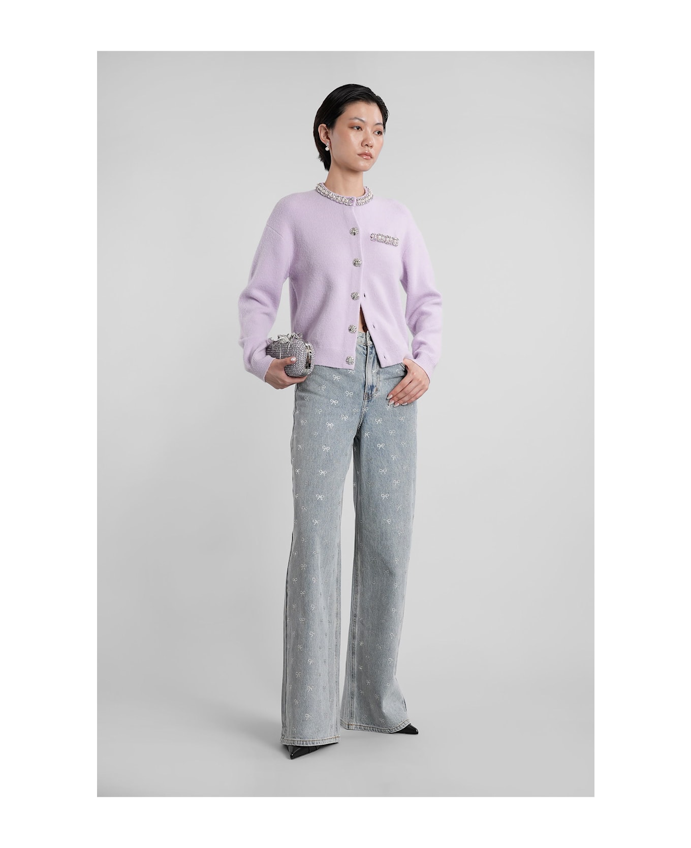 self-portrait Jeans In Blue Cotton - blue