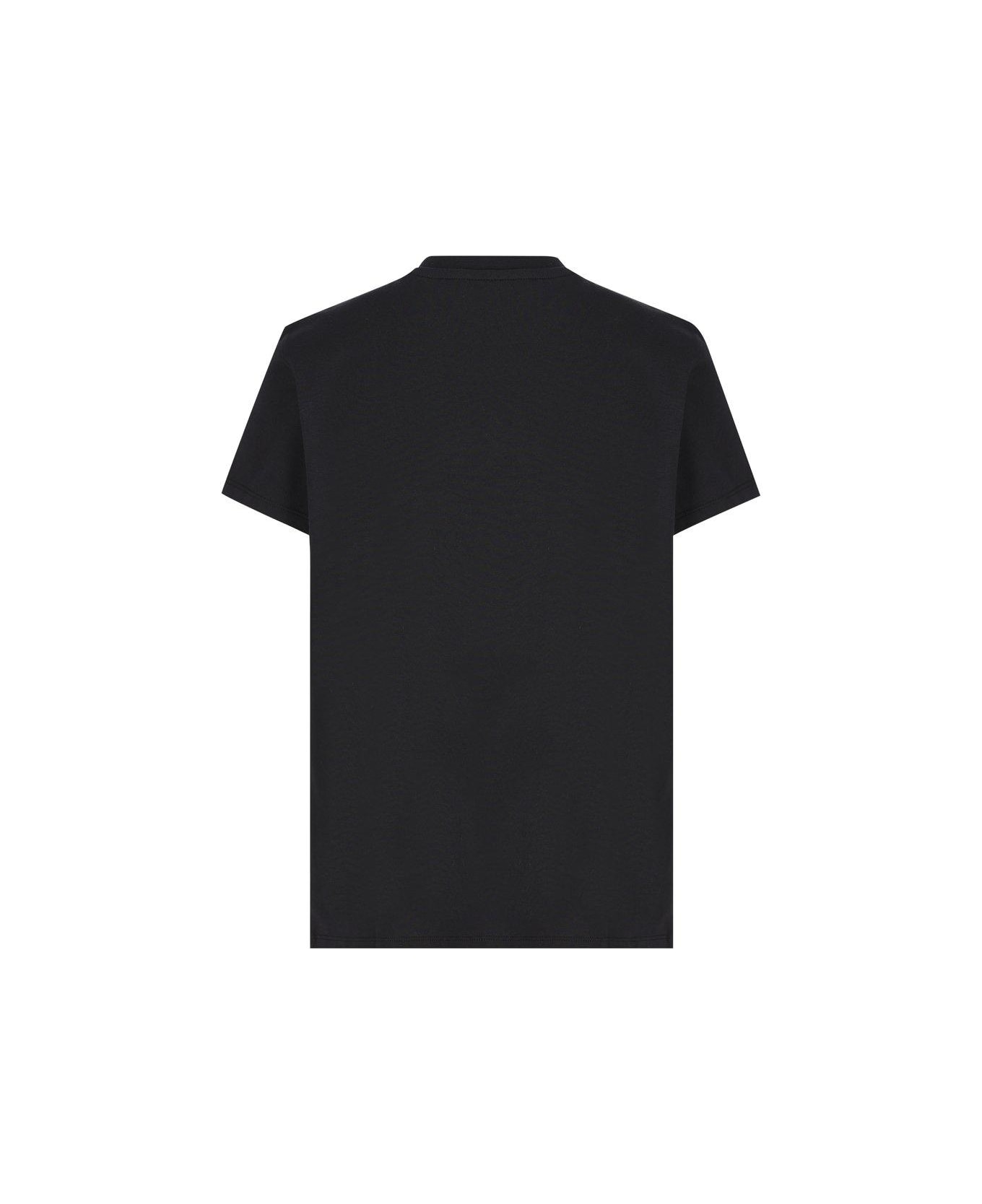 Moncler Logo Embroidered Crewneck T-shirt - Nero