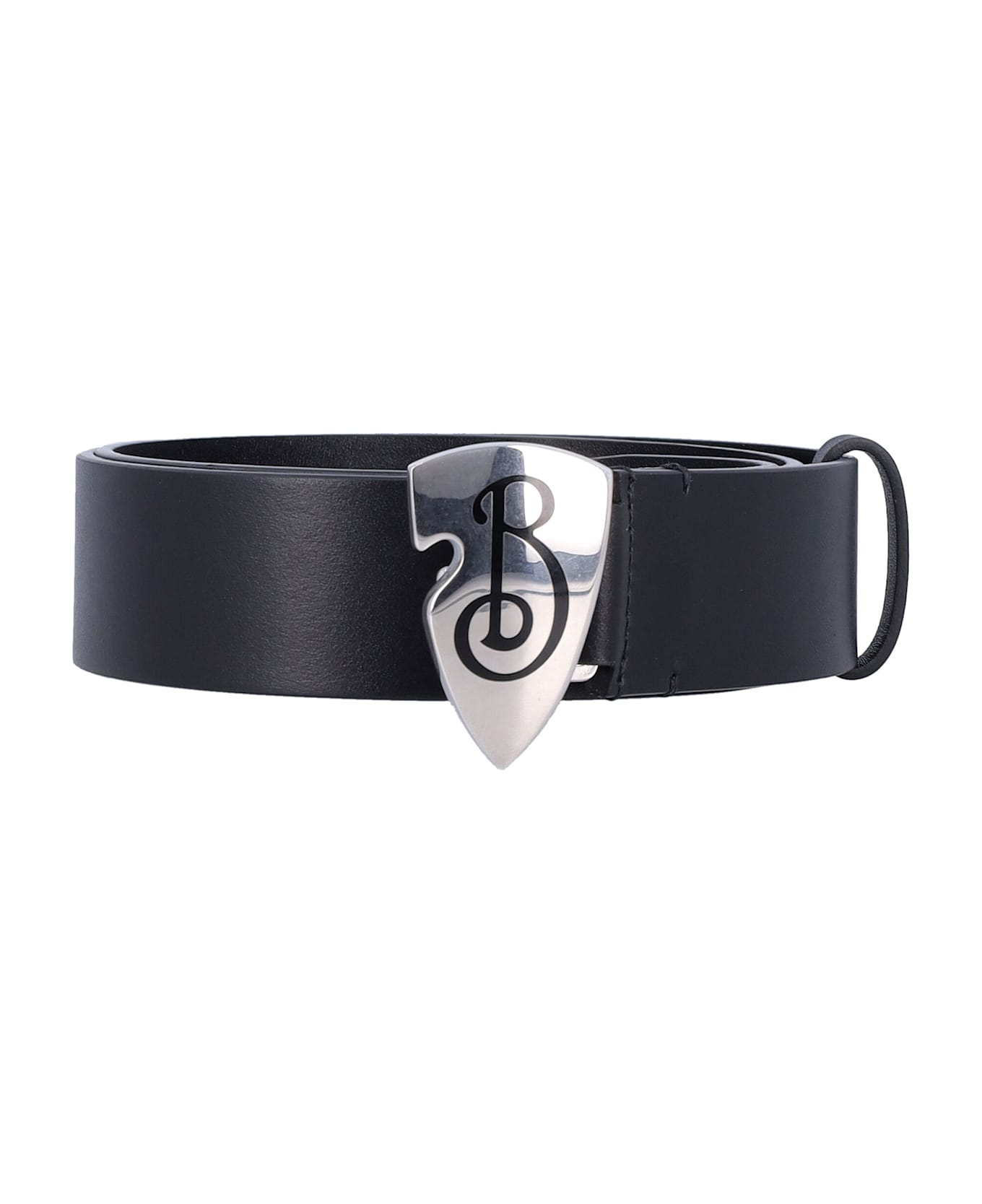 Burberry London Leather B Shield Belt - BLACK