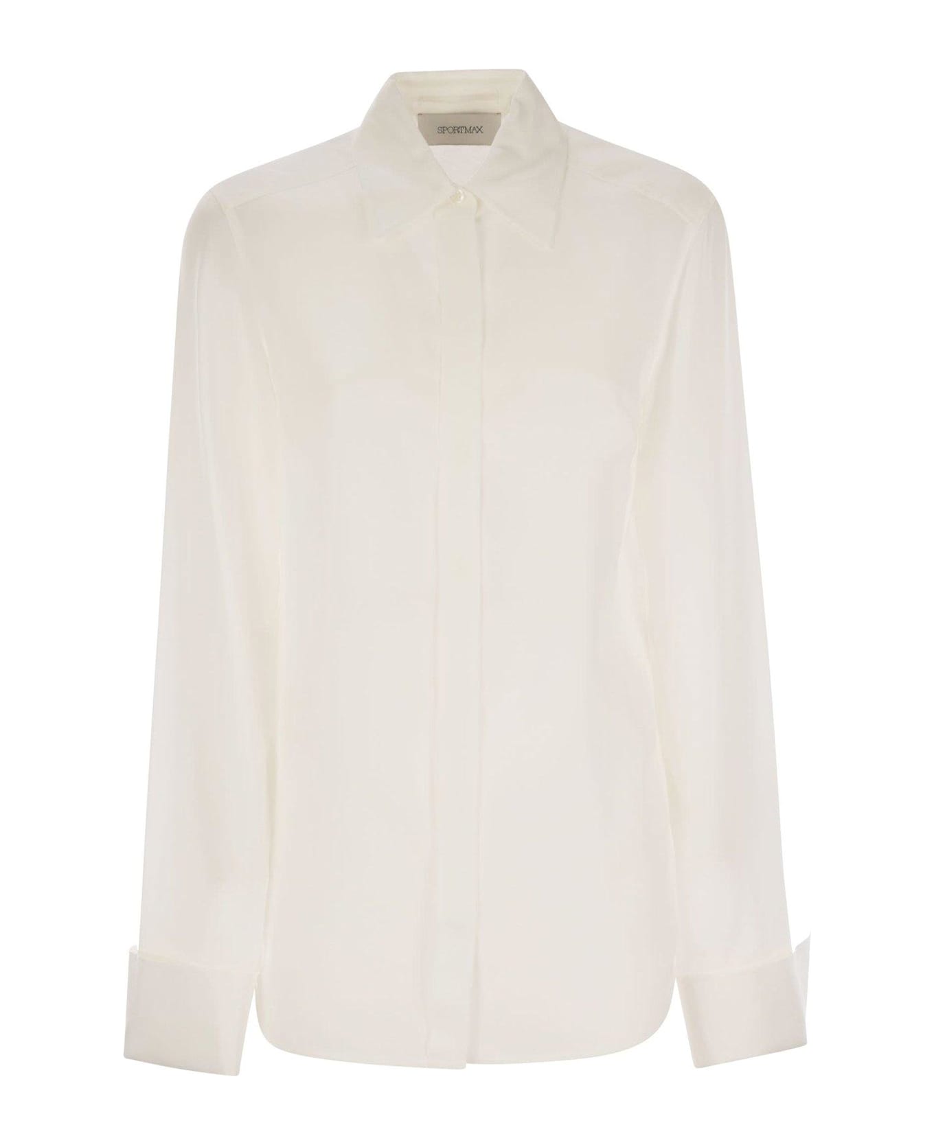 SportMax Gemona Long-sleeved Crepe Shirt - White