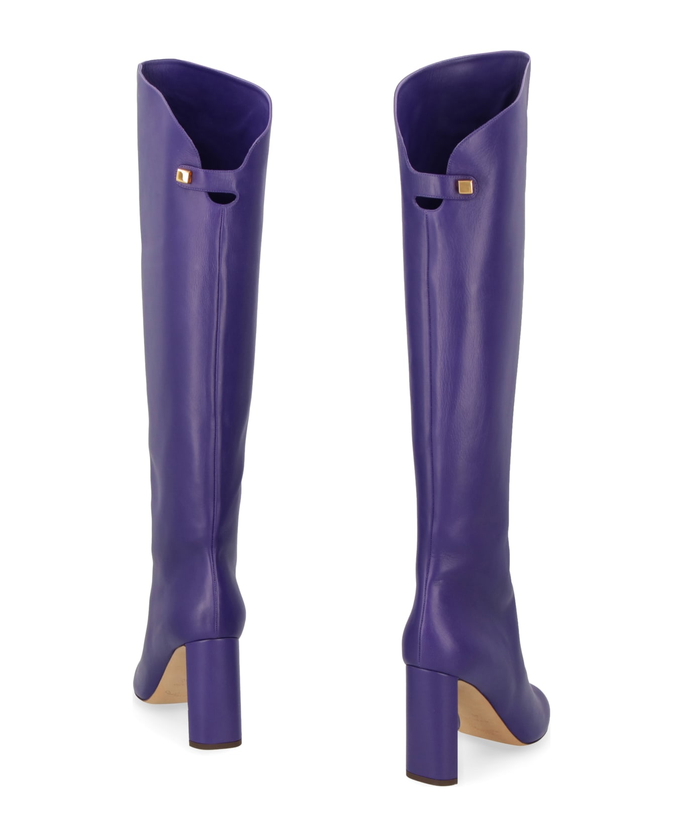 Maison Skorpios Adriana Leather Boots - purple